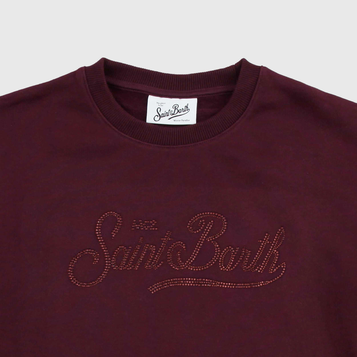 Felpa Bordeaux Briony con Logo Strass per Ragazza MC2 SAINT BARTH
