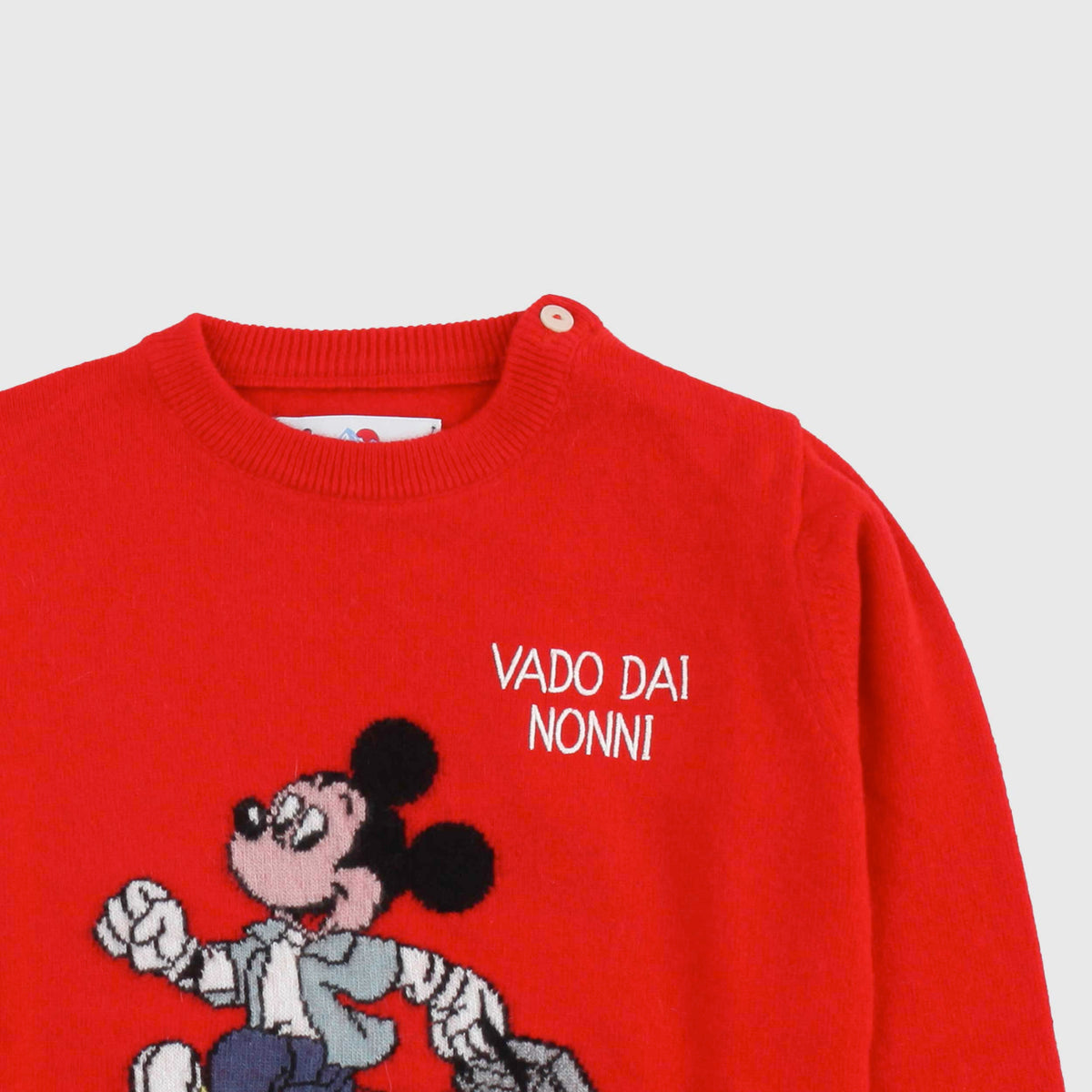 Red Sweatshirt Disney Capsules with Mickey Mouse for Kids MC2 SAINT BARTH