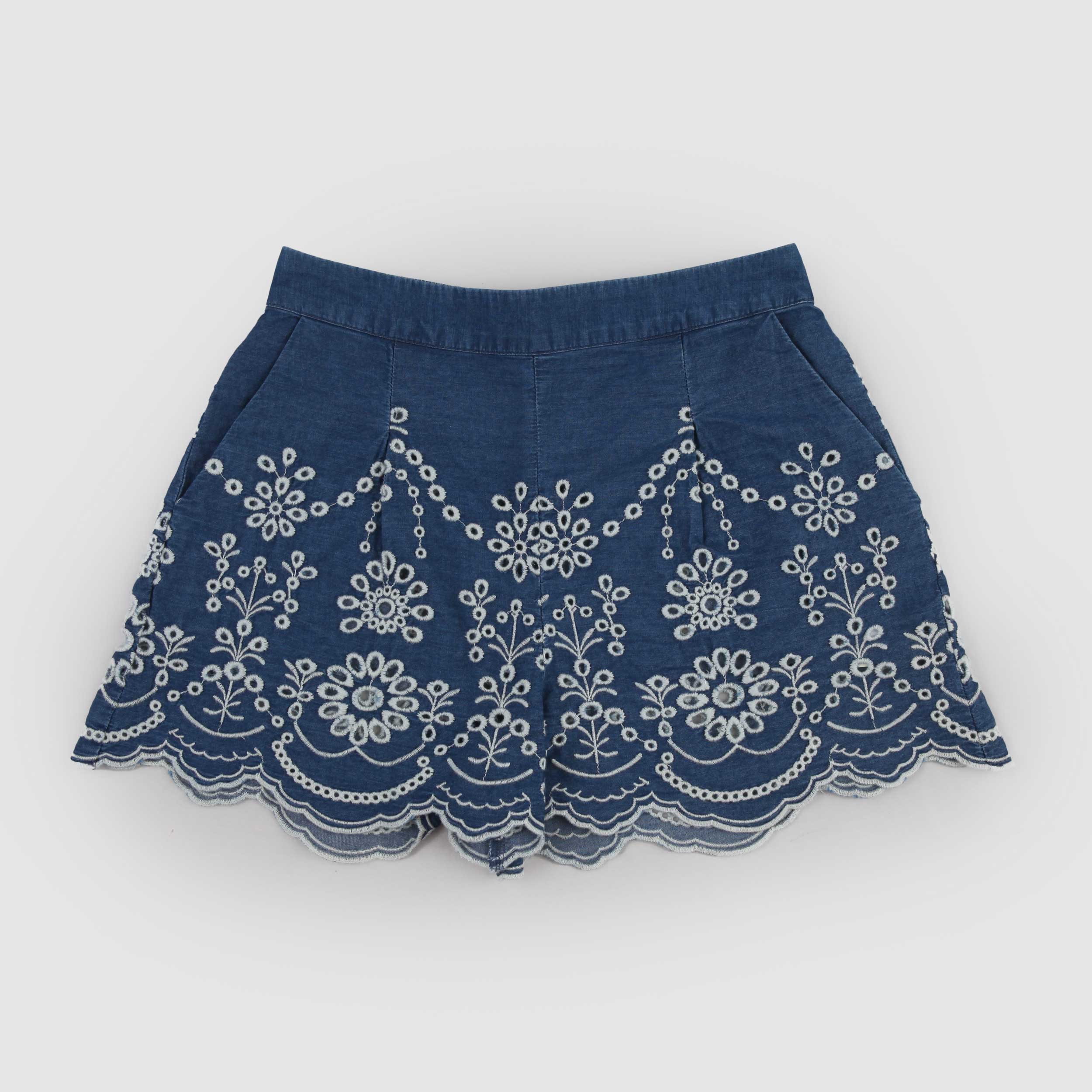 Blue Bermuda Shorts with White Embroidery by MC2 SAINT BARTH