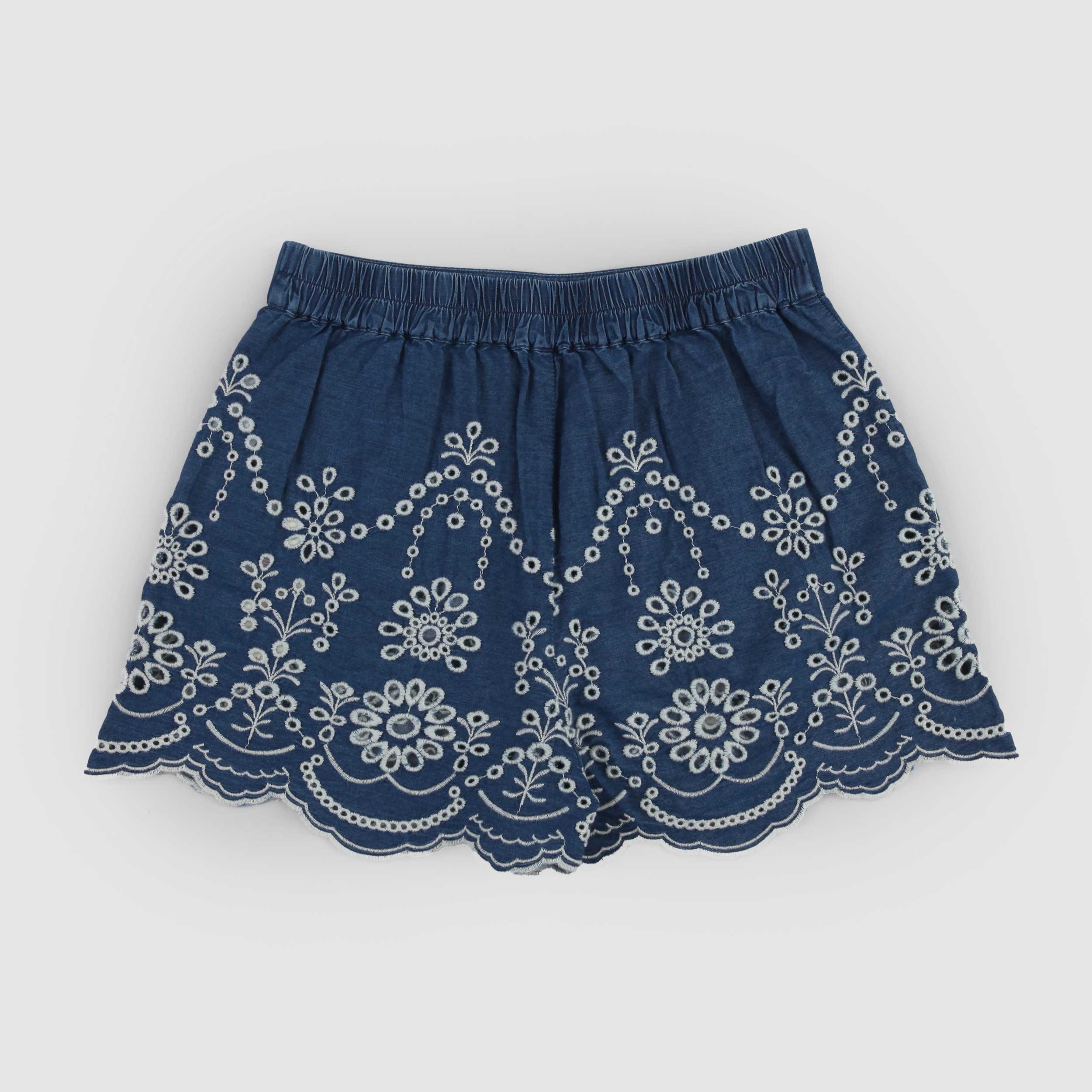 Blue Bermuda Shorts with White Embroidery by MC2 SAINT BARTH