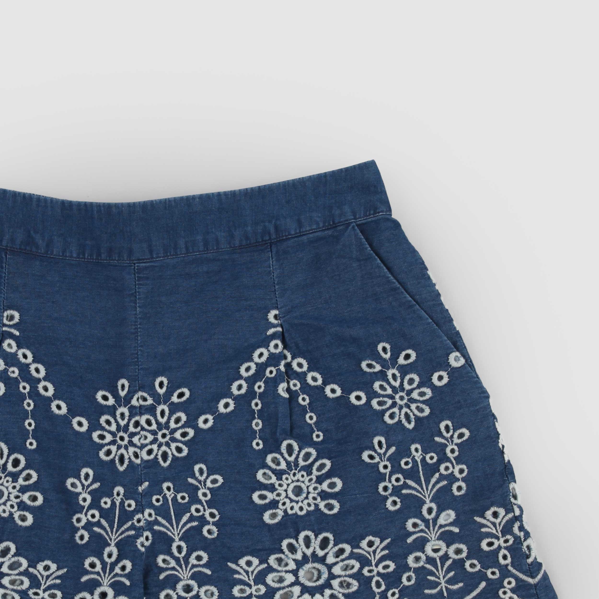 Blue Bermuda Shorts with White Embroidery by MC2 SAINT BARTH