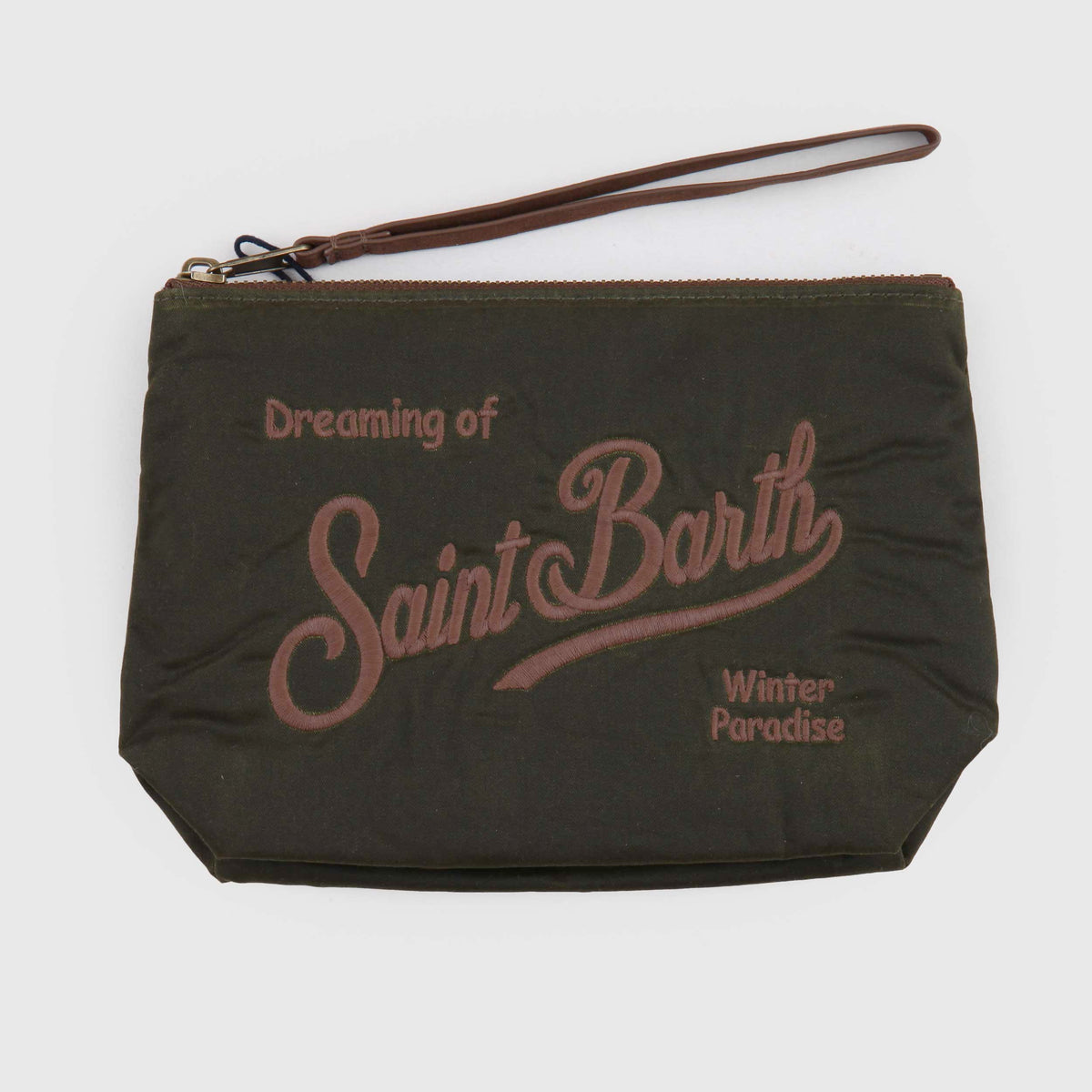 Pochette Aline Verde con Logo Marrone per Ragazze MC2 SAINT BARTH