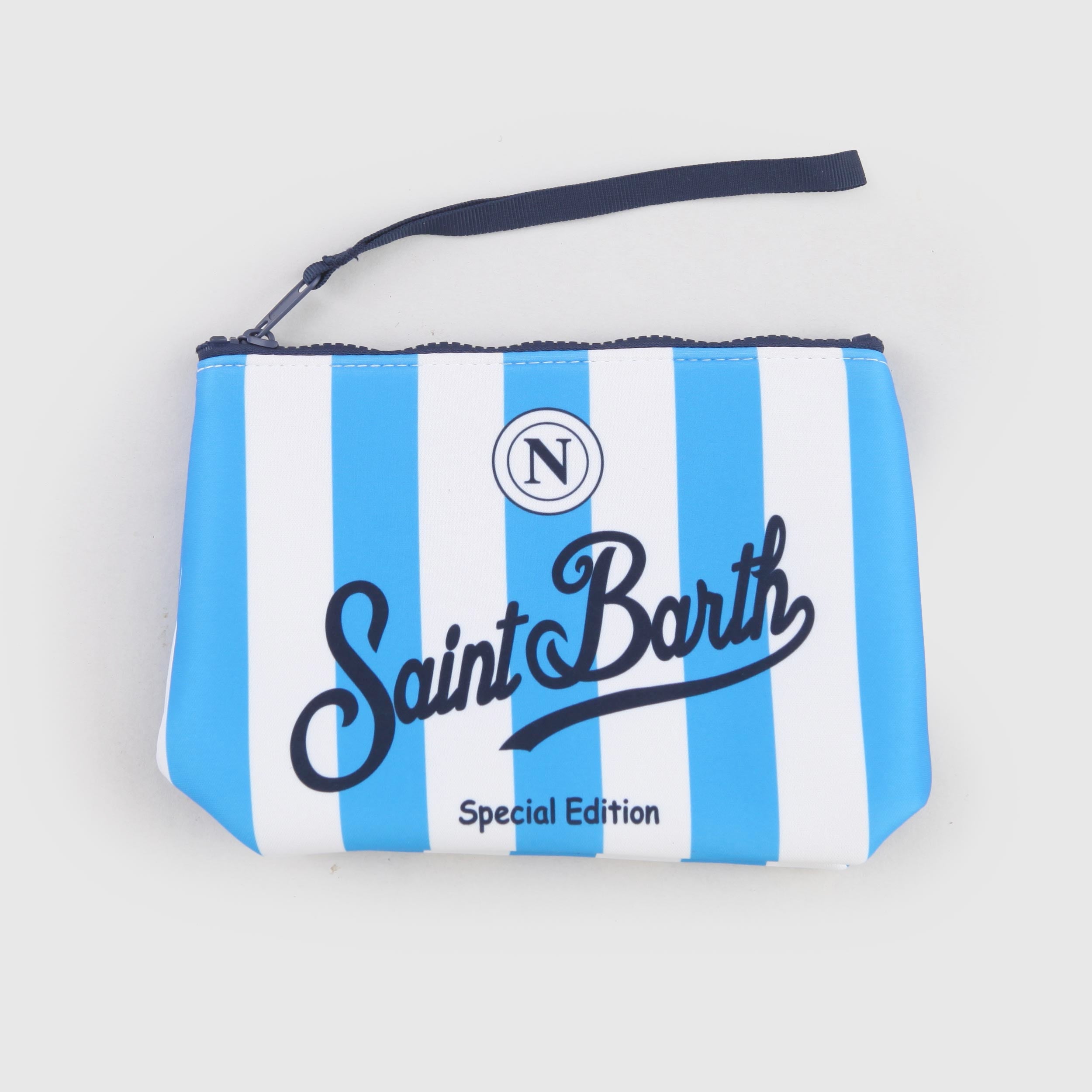 Aline White and Light Blue Pouch By MC2 SAINT BARTH