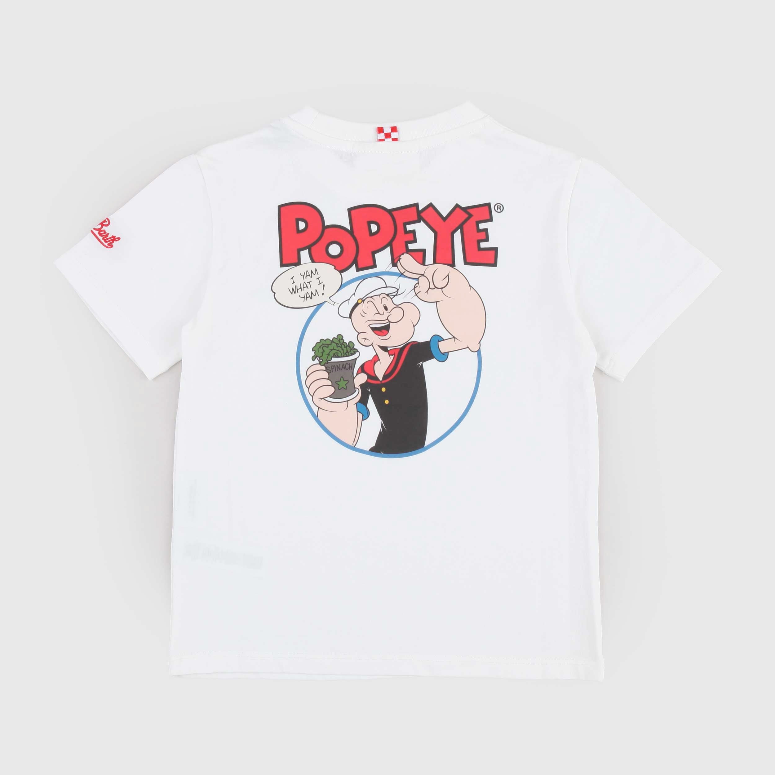 T-shirt Bianca con Stampa Iconica Rossa Firmata MC2 SAINT BARTH