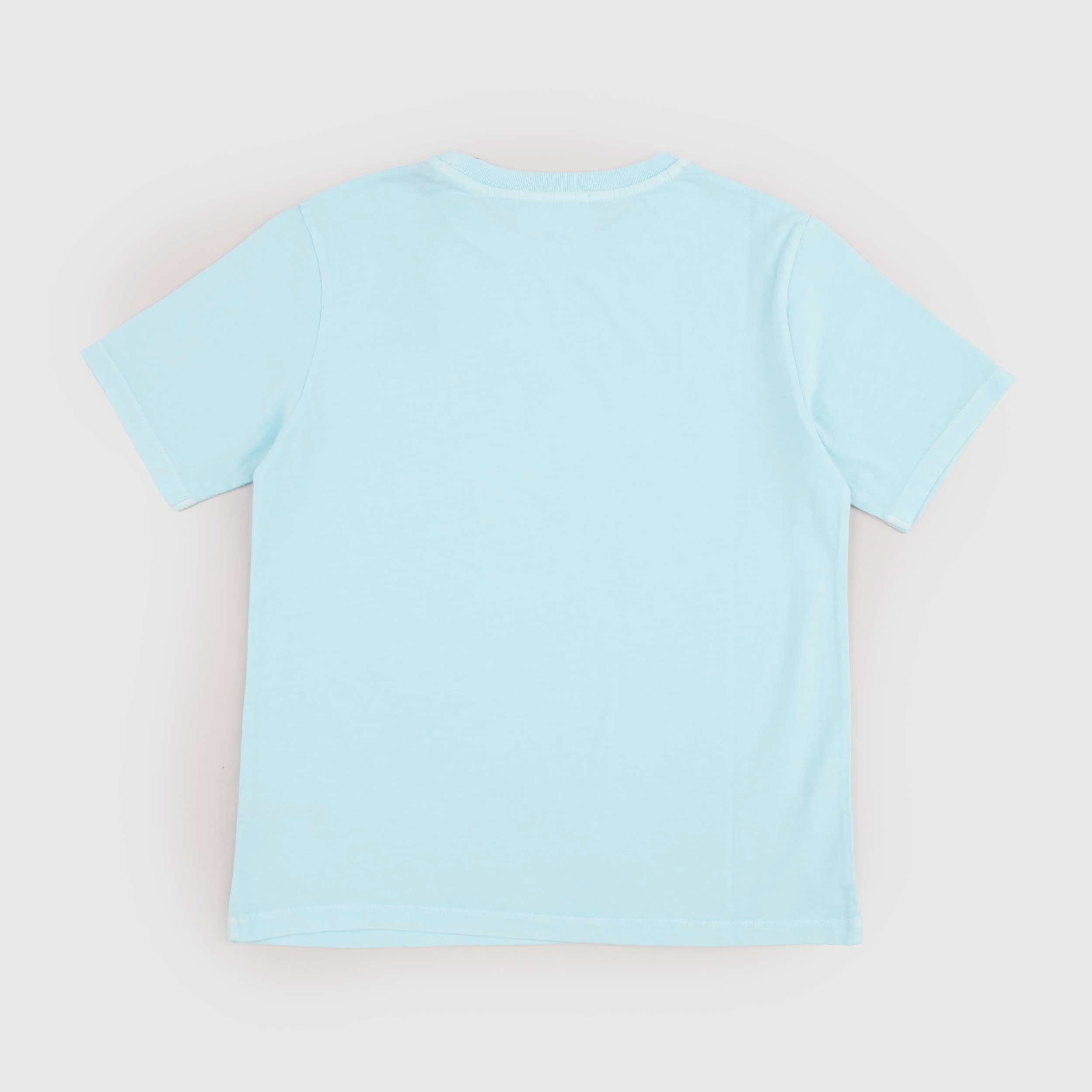 T-shirt Celeste con Scritta in Rilievo Firmata MC2 SAINT BARTH