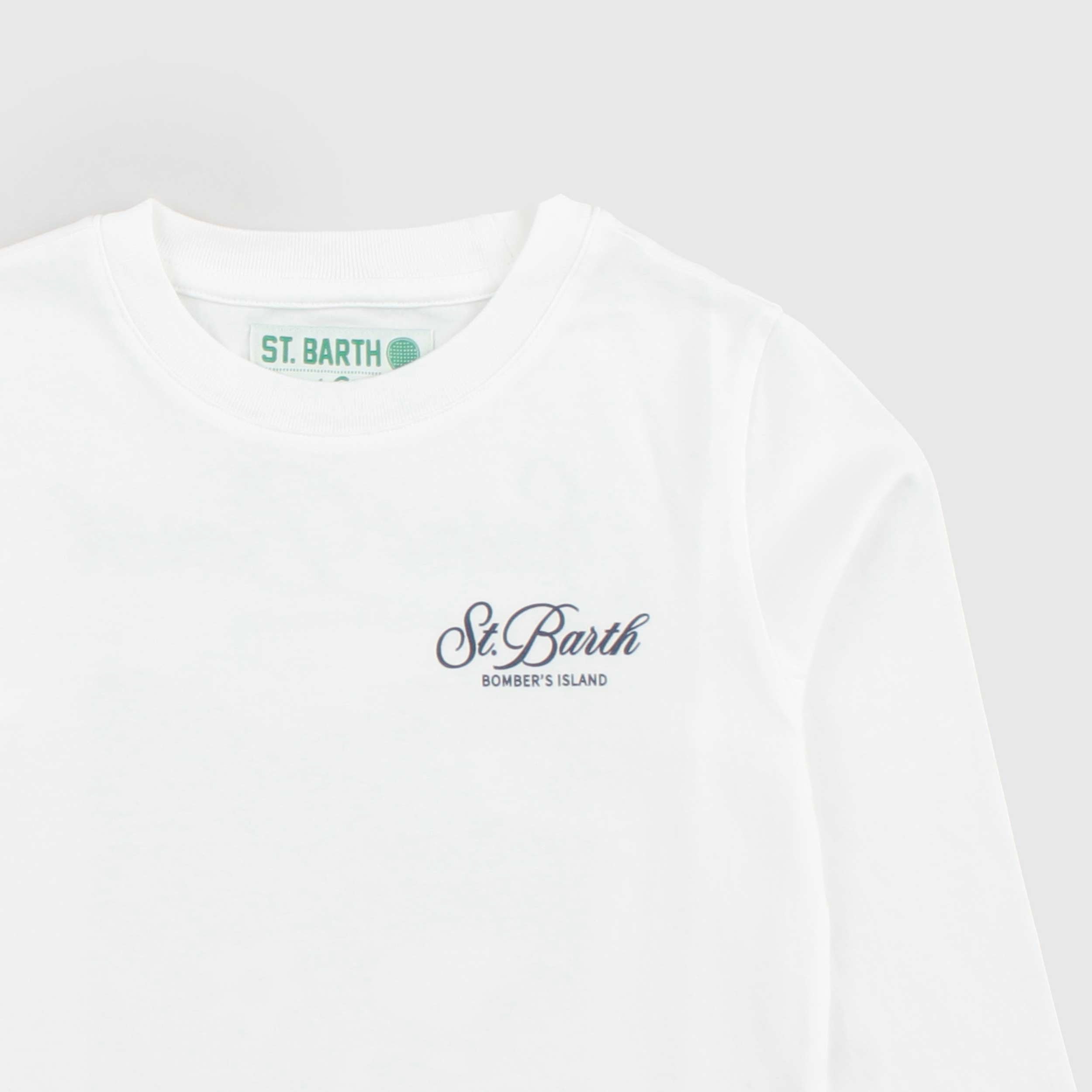 T-Shirt Bianca con Stampe Colorate per Bambino by MC2 SAINT BARTH