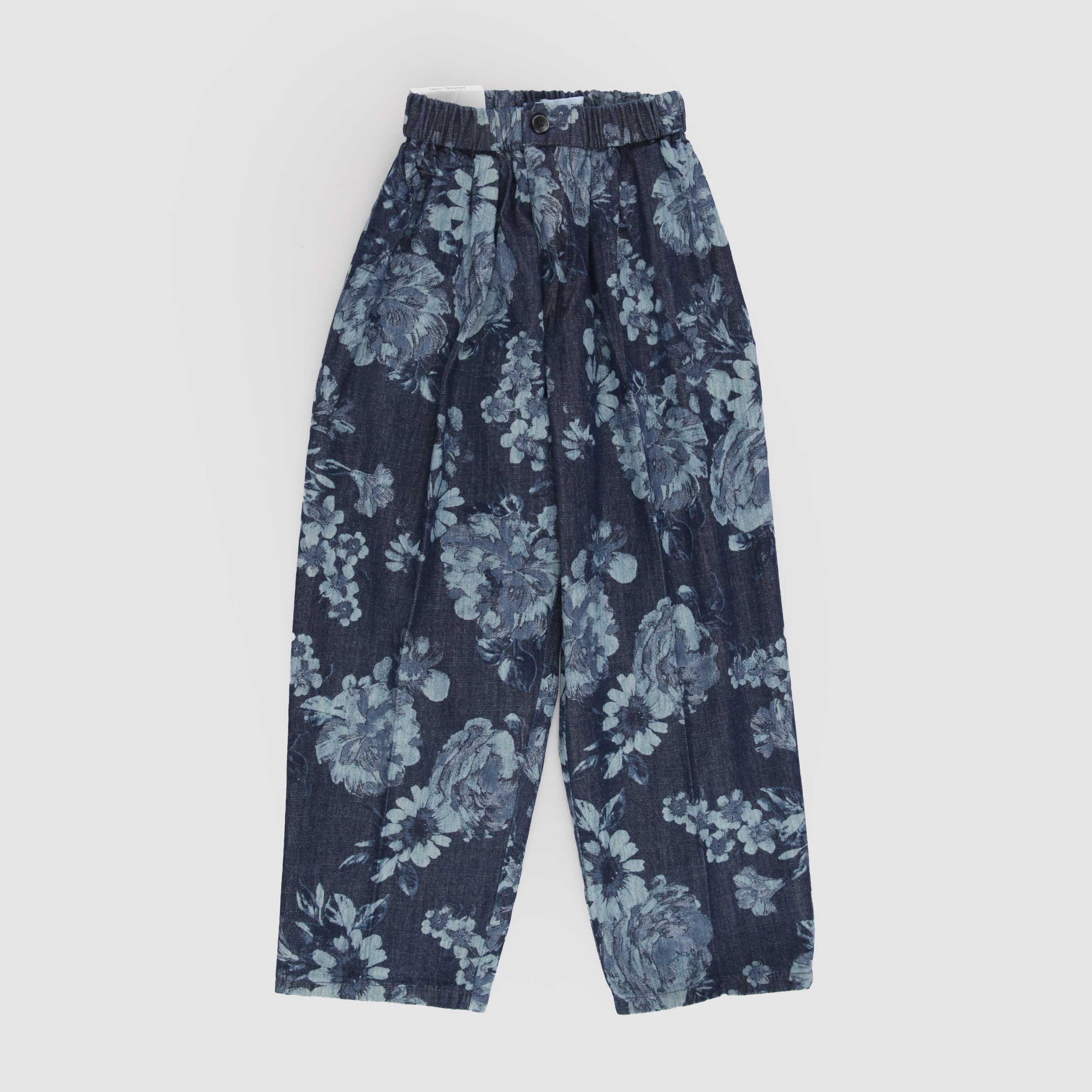 Blue Patterned Trousers with Pleats by MICHAEL COAL