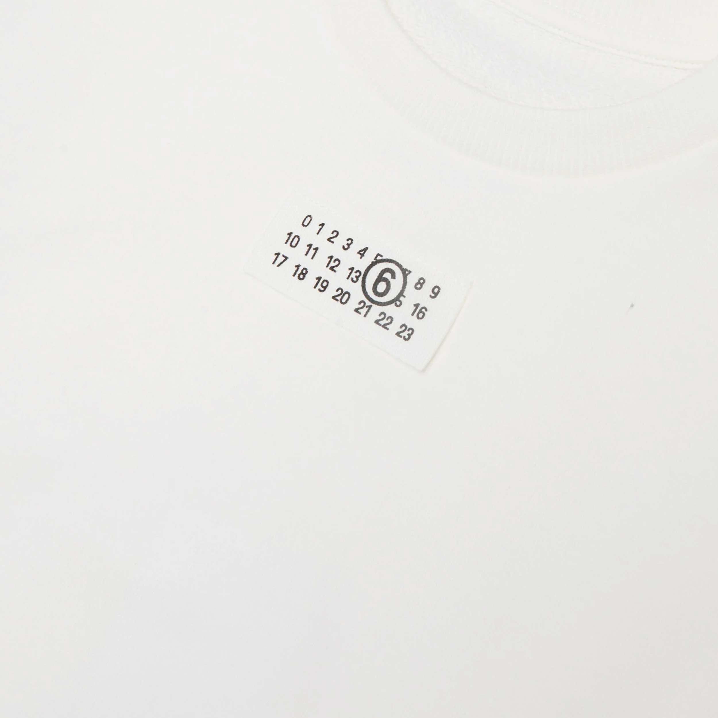 White Sweatshirt Model Crew Neck with Stitches By MM6