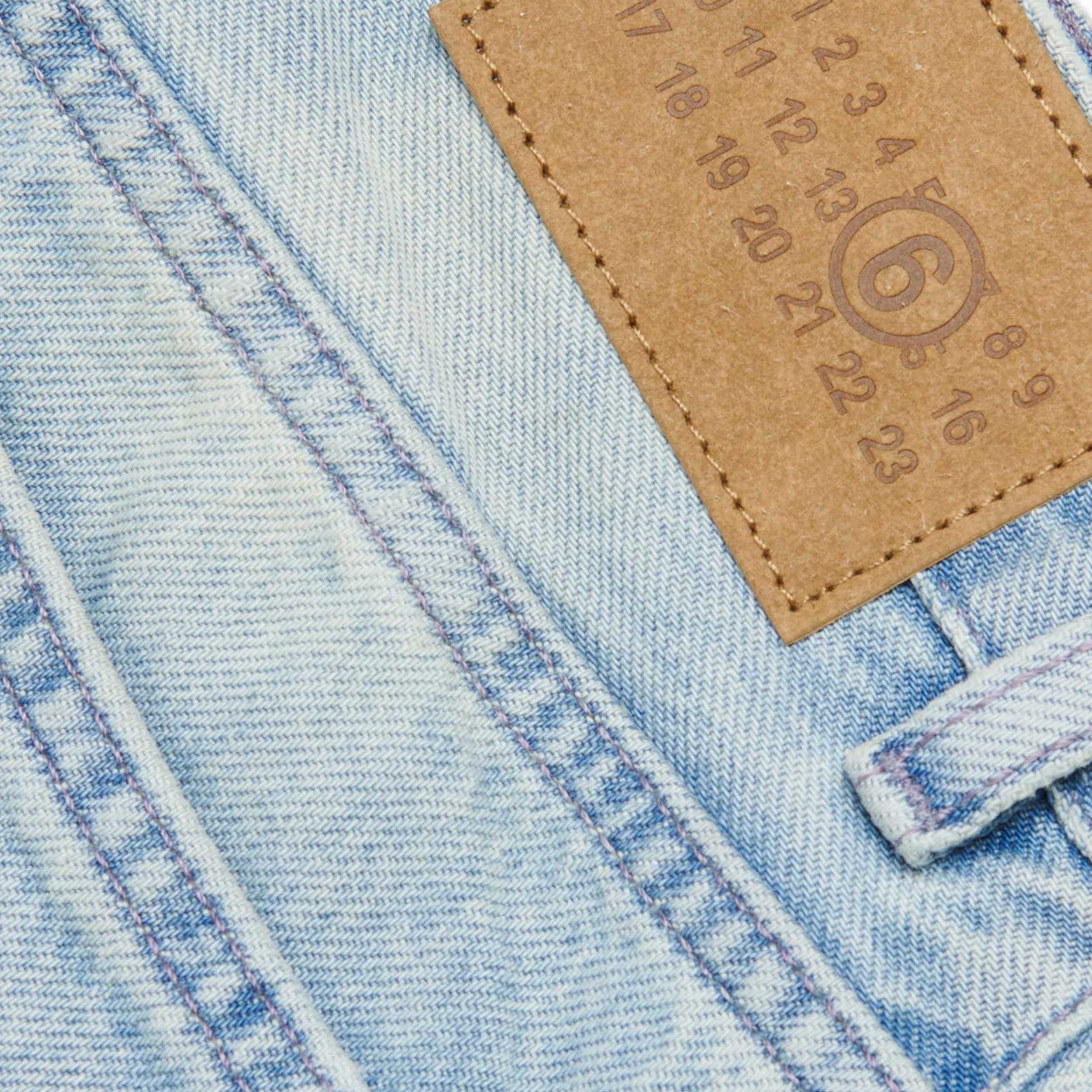 Jeans Blu Denim Con Cucitura Con Logo Firmato MM6