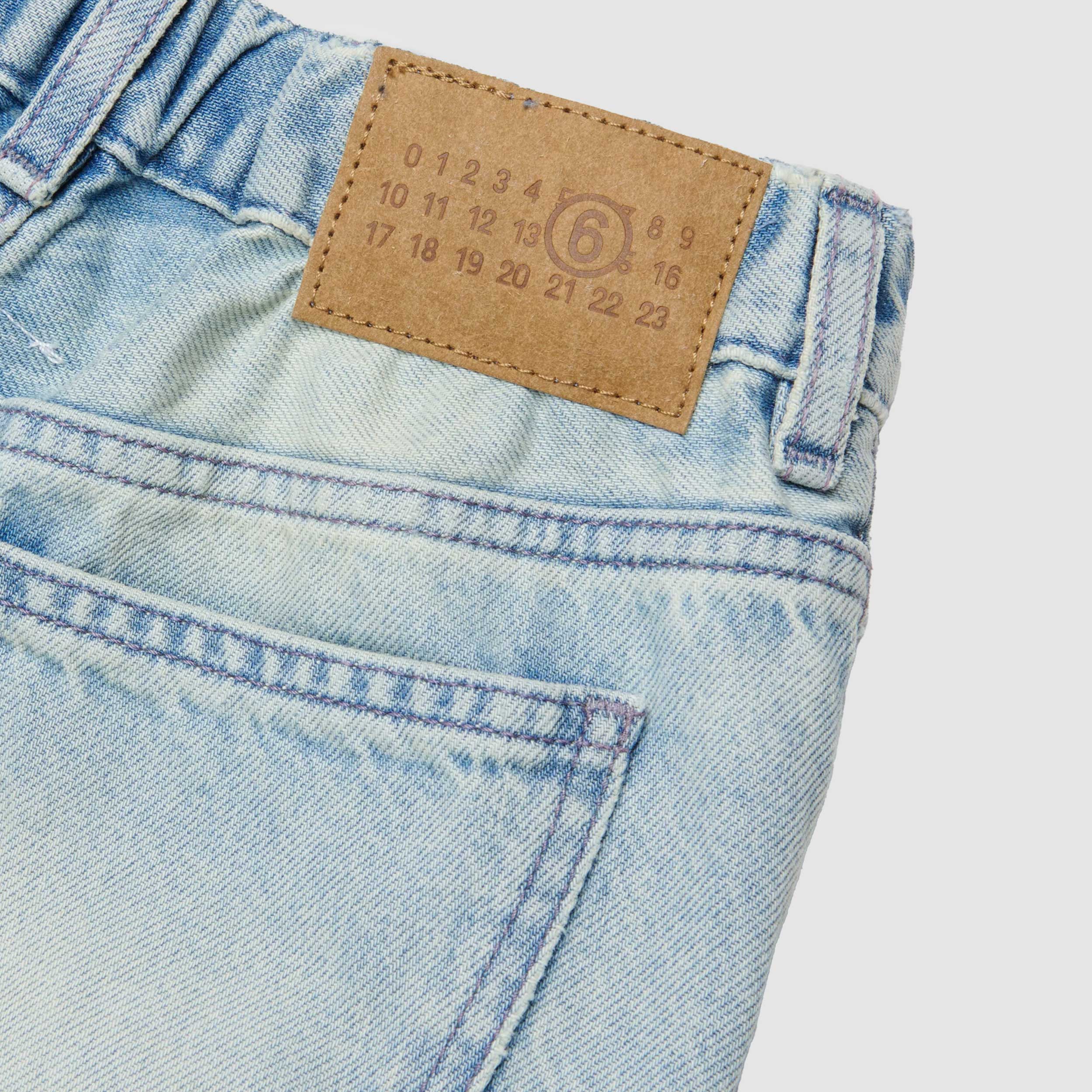 MM6 Designer Five-Pocket Blue Denim Jeans