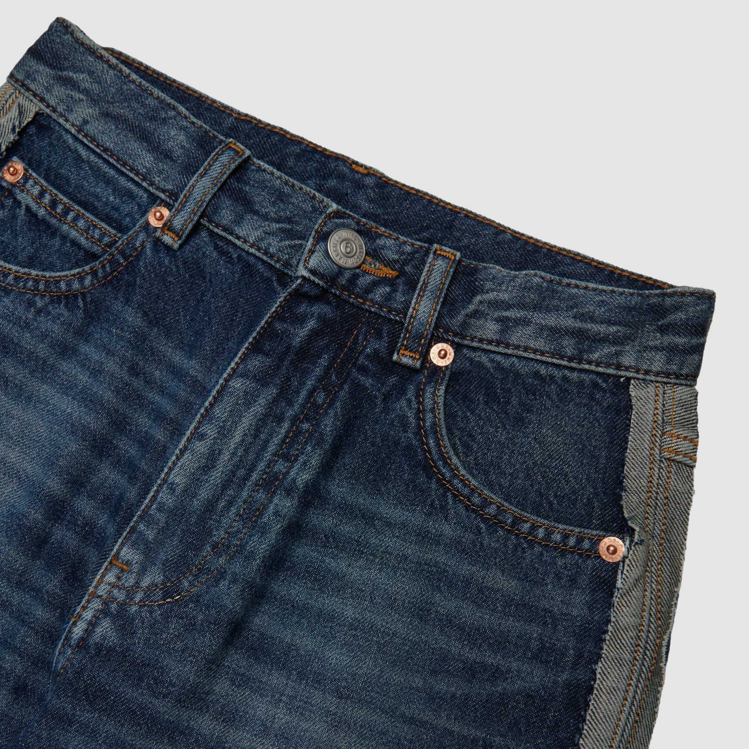 Wide Leg Denim Jeans for Girl Signed MM6