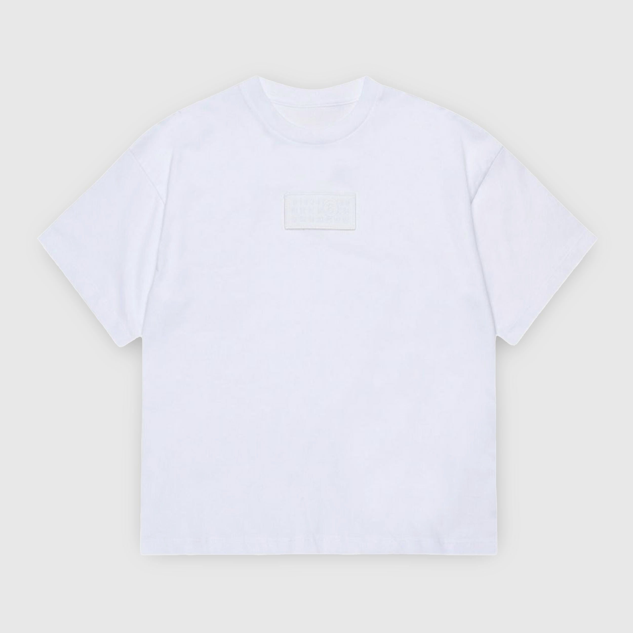 T-shirt Bianca Con Applicazione Logo Firmata MM6