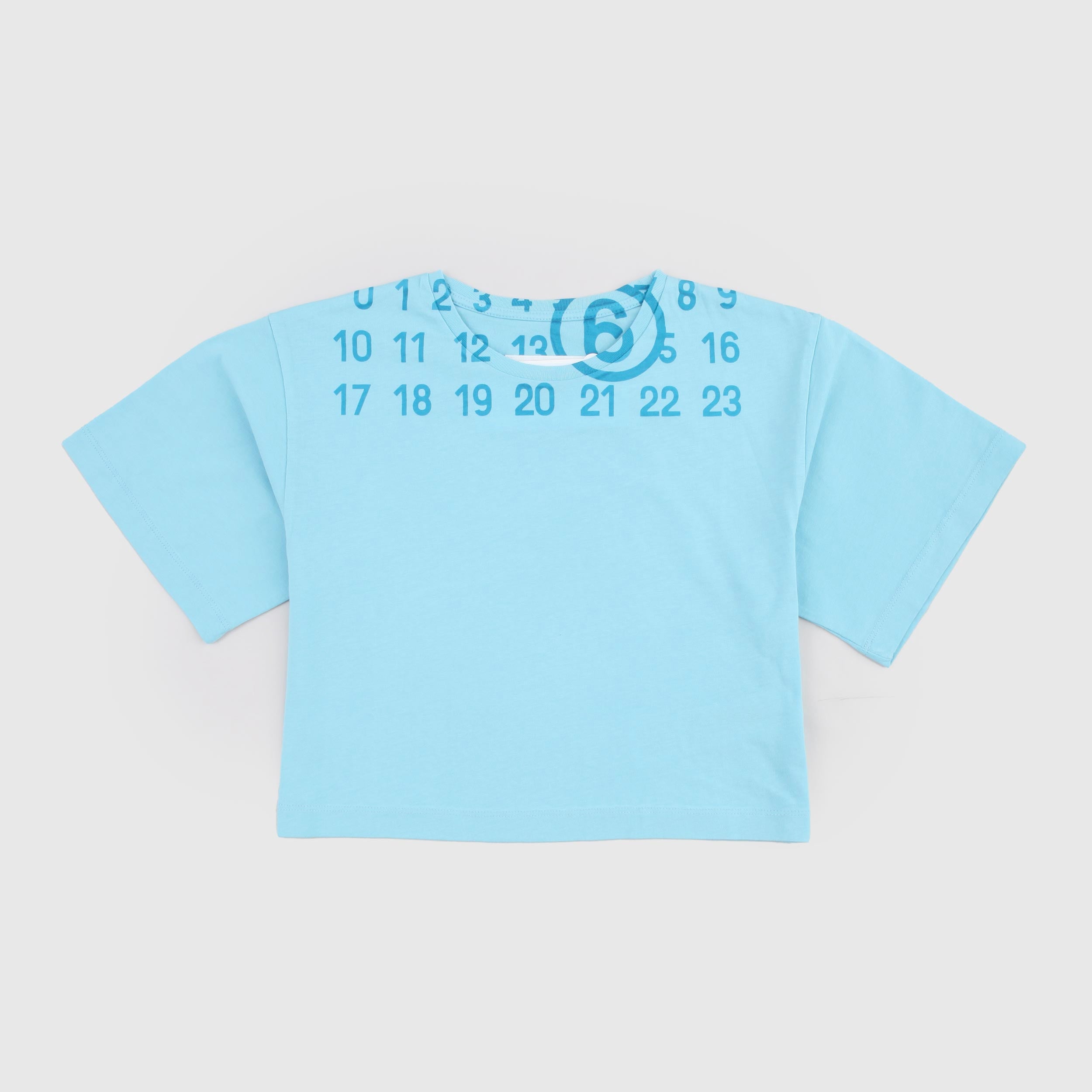 T-shirt Celeste Modello Scatoletta Firmata MM6