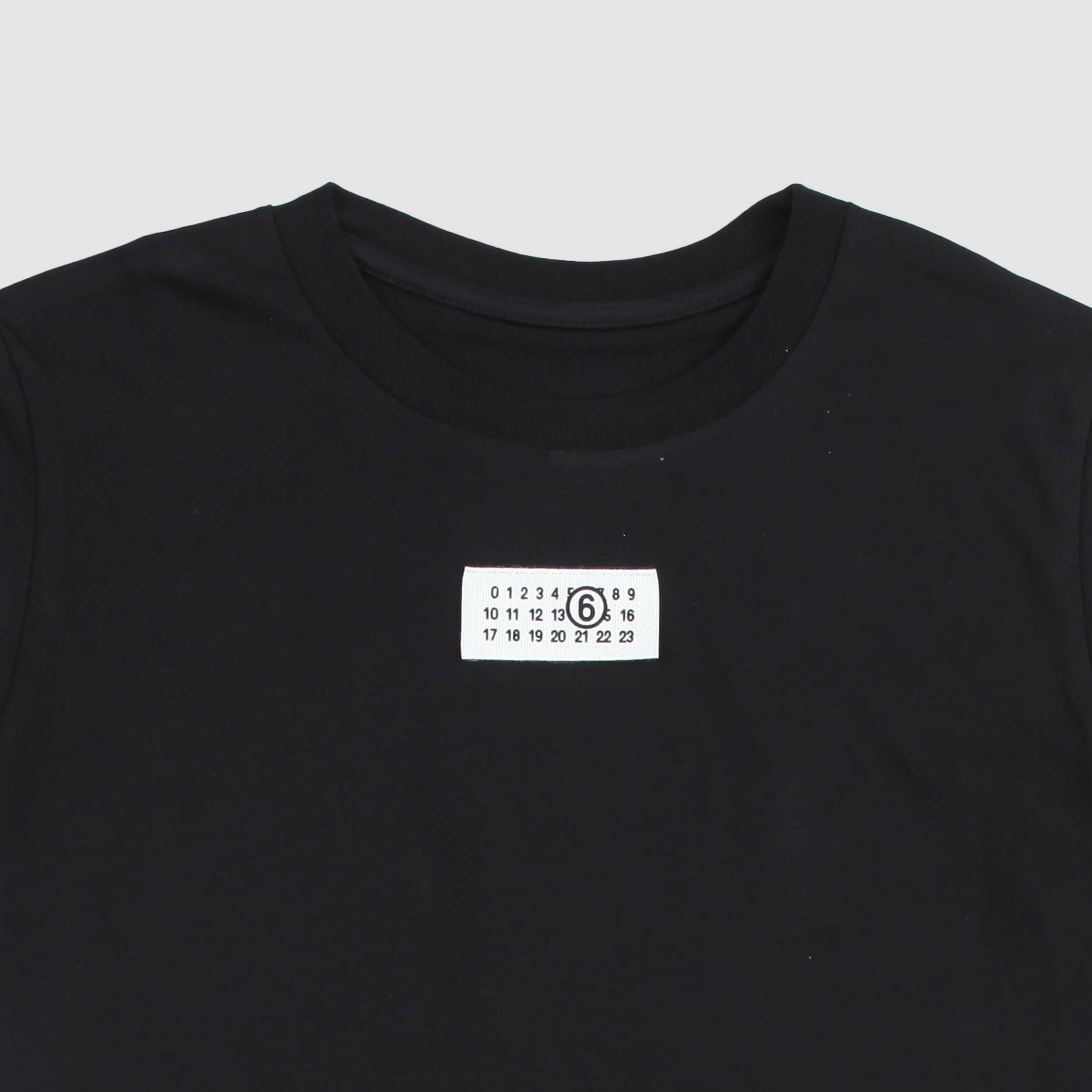 Black T-shirt with iconic MM6 plate