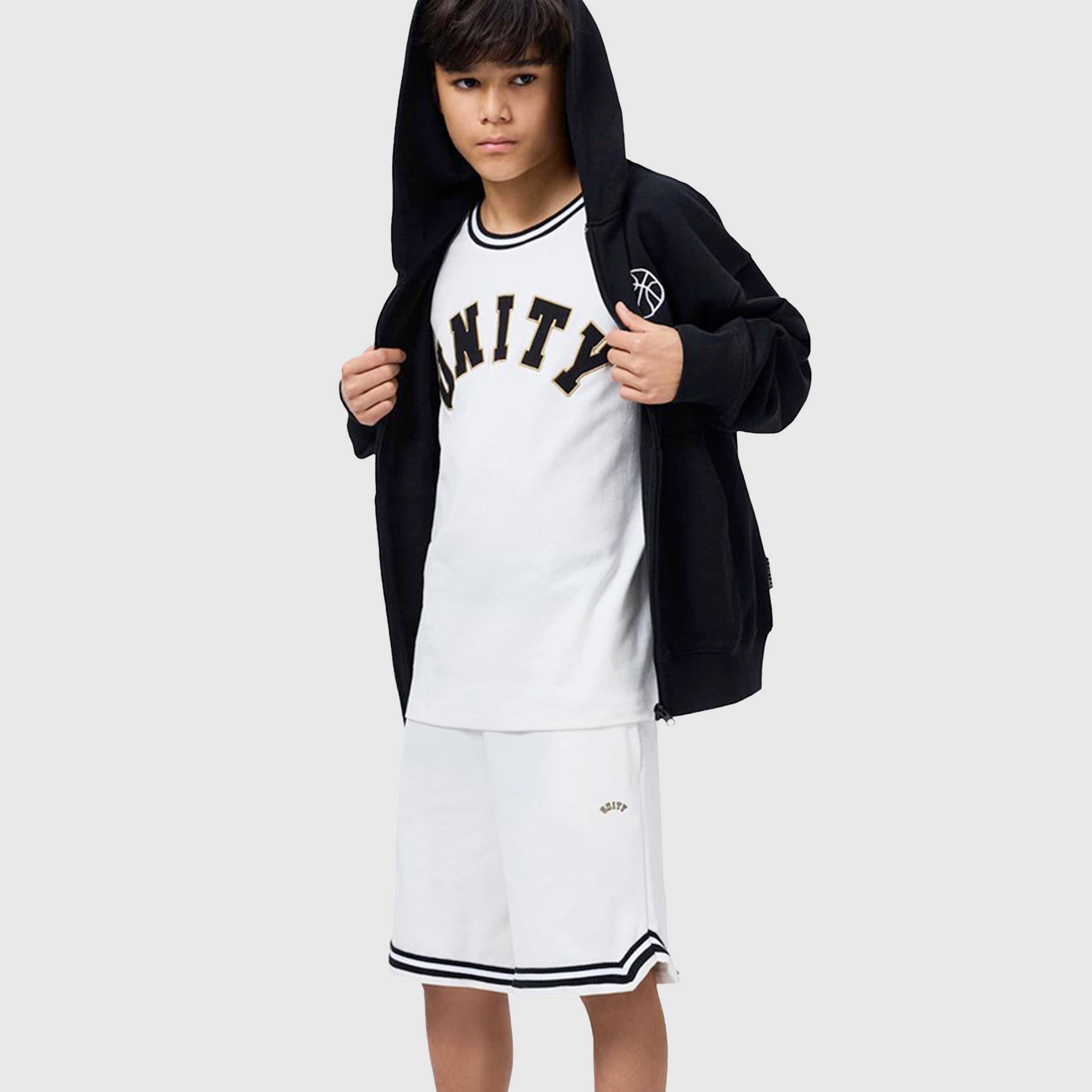 White Bermuda Shorts with Black Details by MOLO