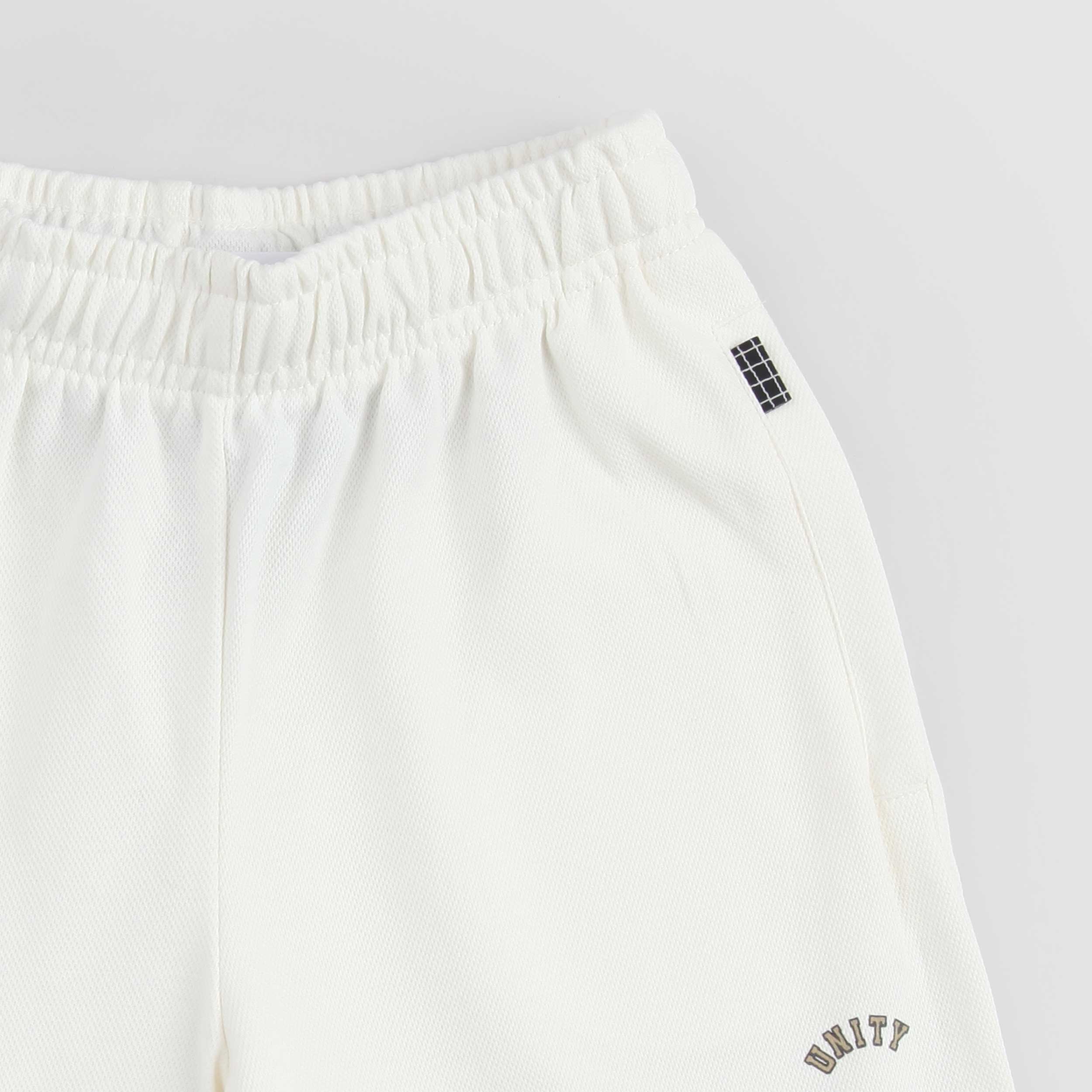 White Bermuda Shorts with Black Details by MOLO