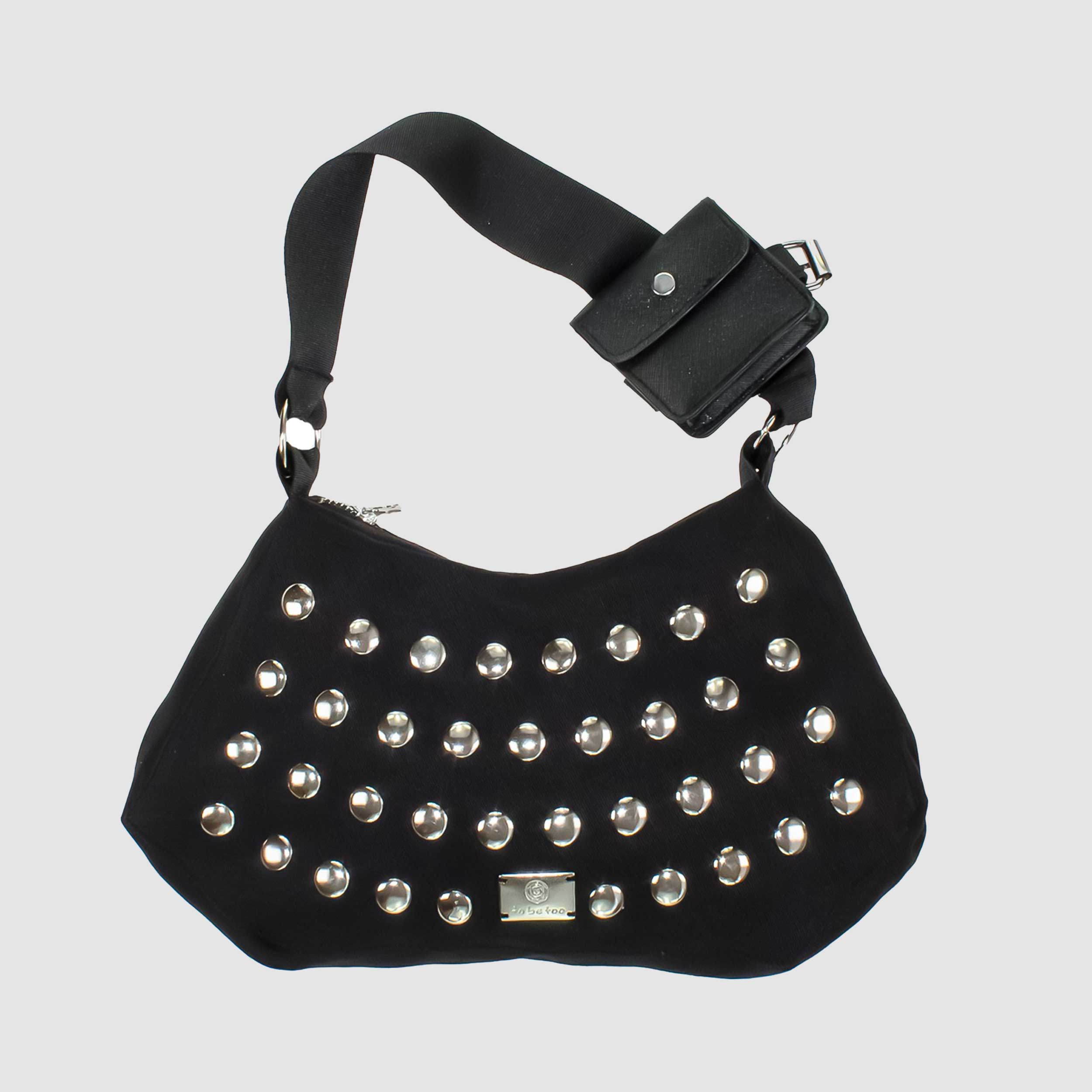 Borsa Nera con Borchie e Piccolo Scomparto Firmata TOBETOO