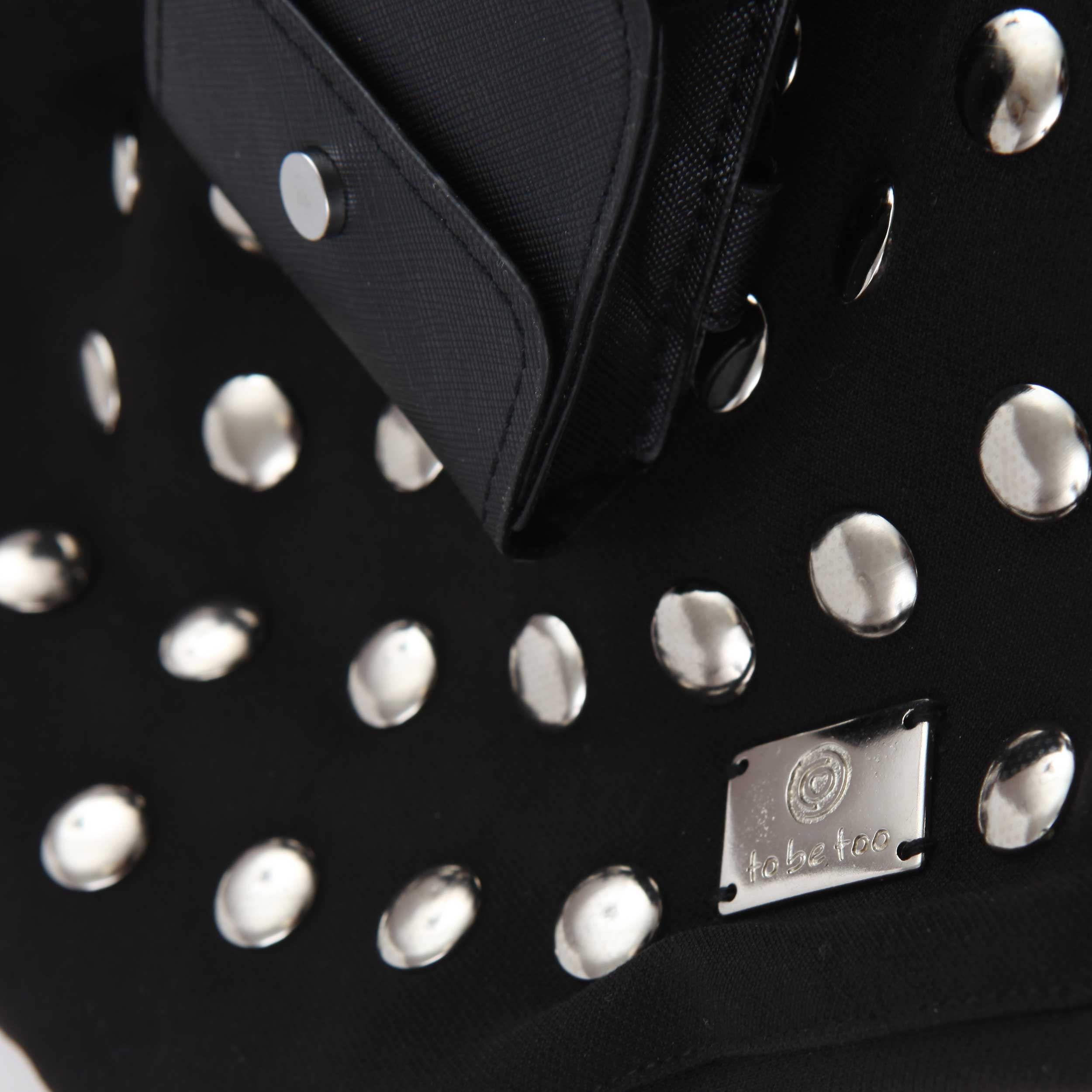 Black Bag with Studs and Small Compartment Signed TOBETOO