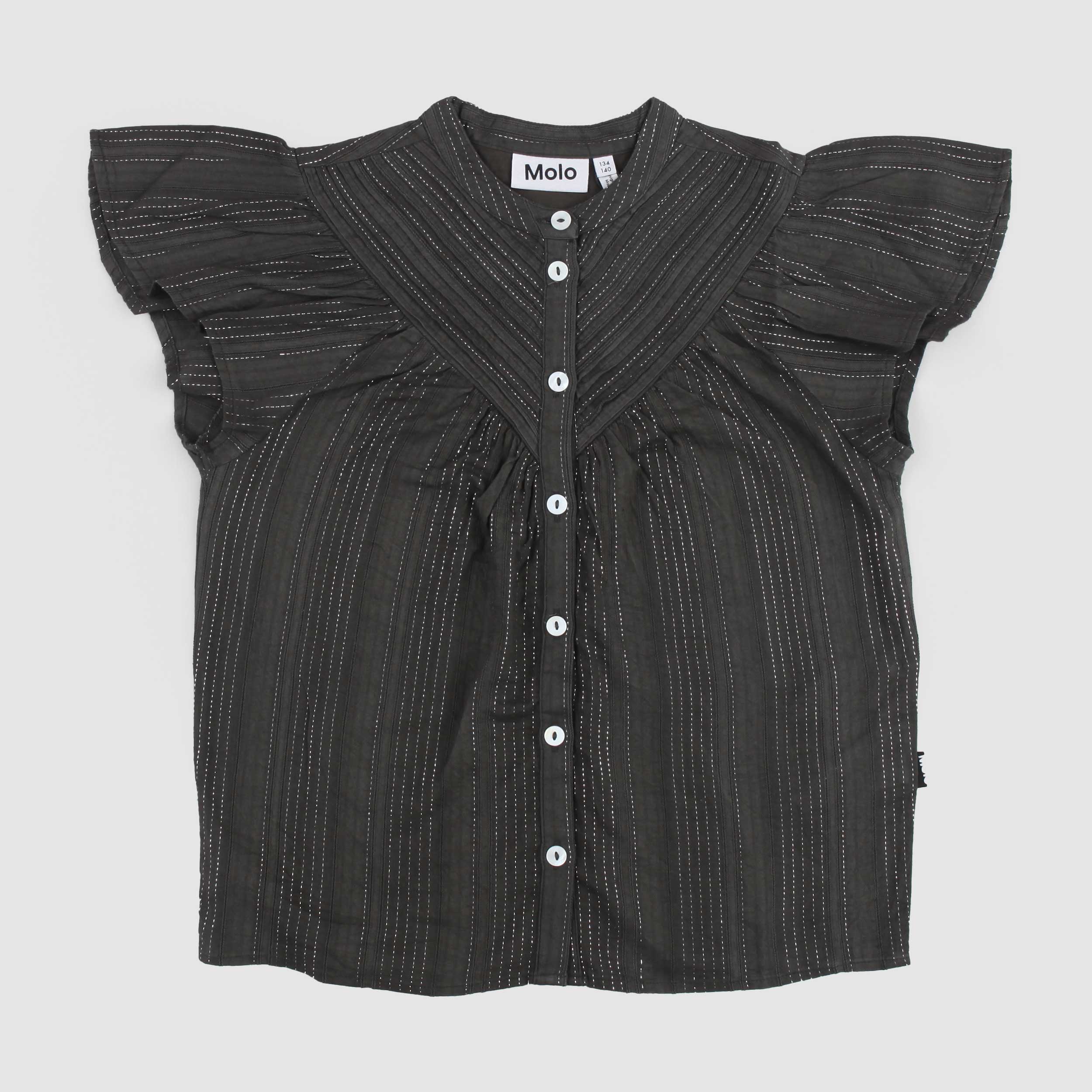 Camicia Nera con Bottoni Madreperla Firmata MOLO