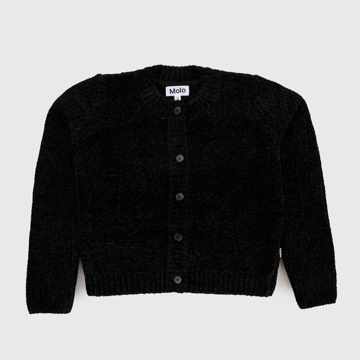 Black Chenille Cardigan for Girl signed MOLO