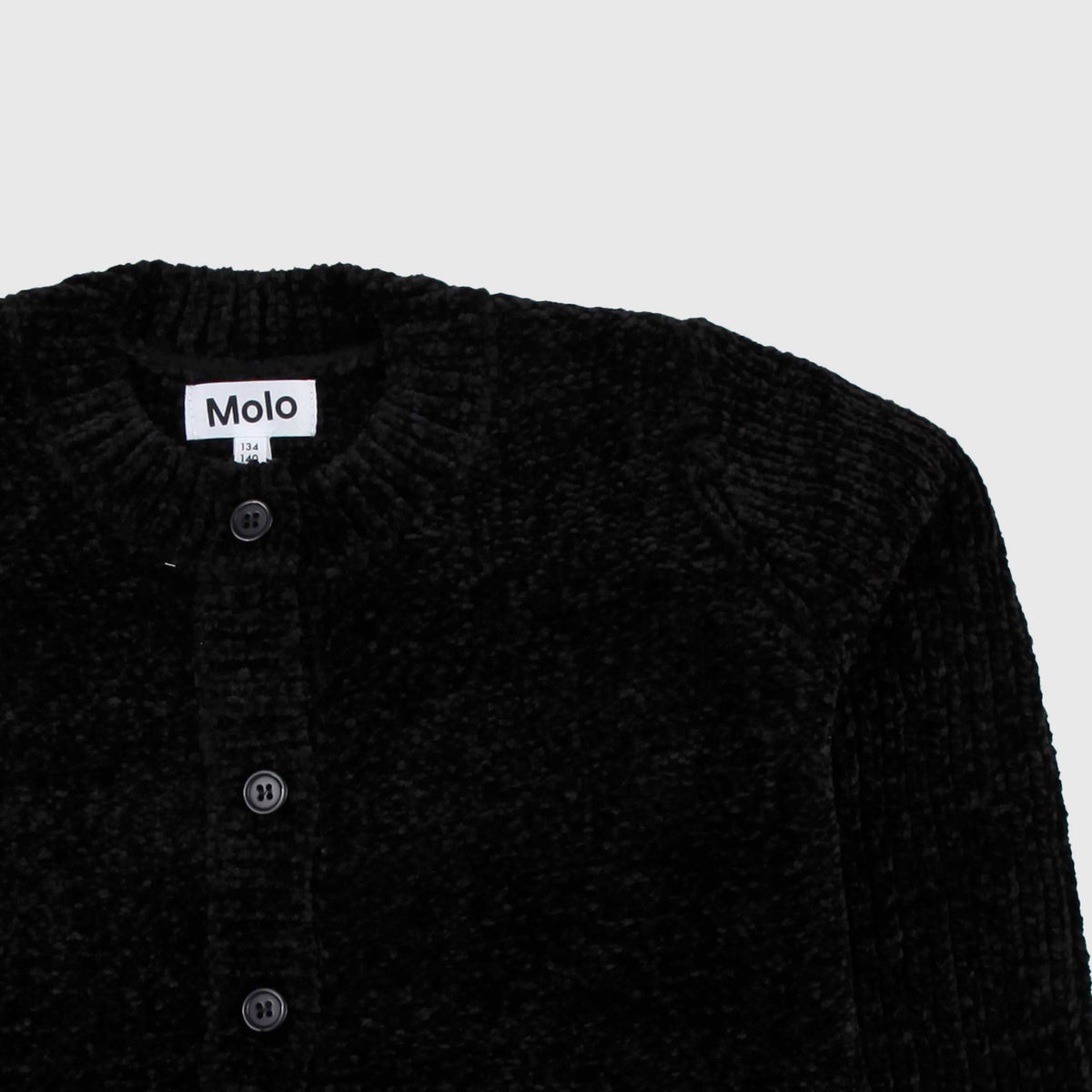 Black Chenille Cardigan for Girl signed MOLO