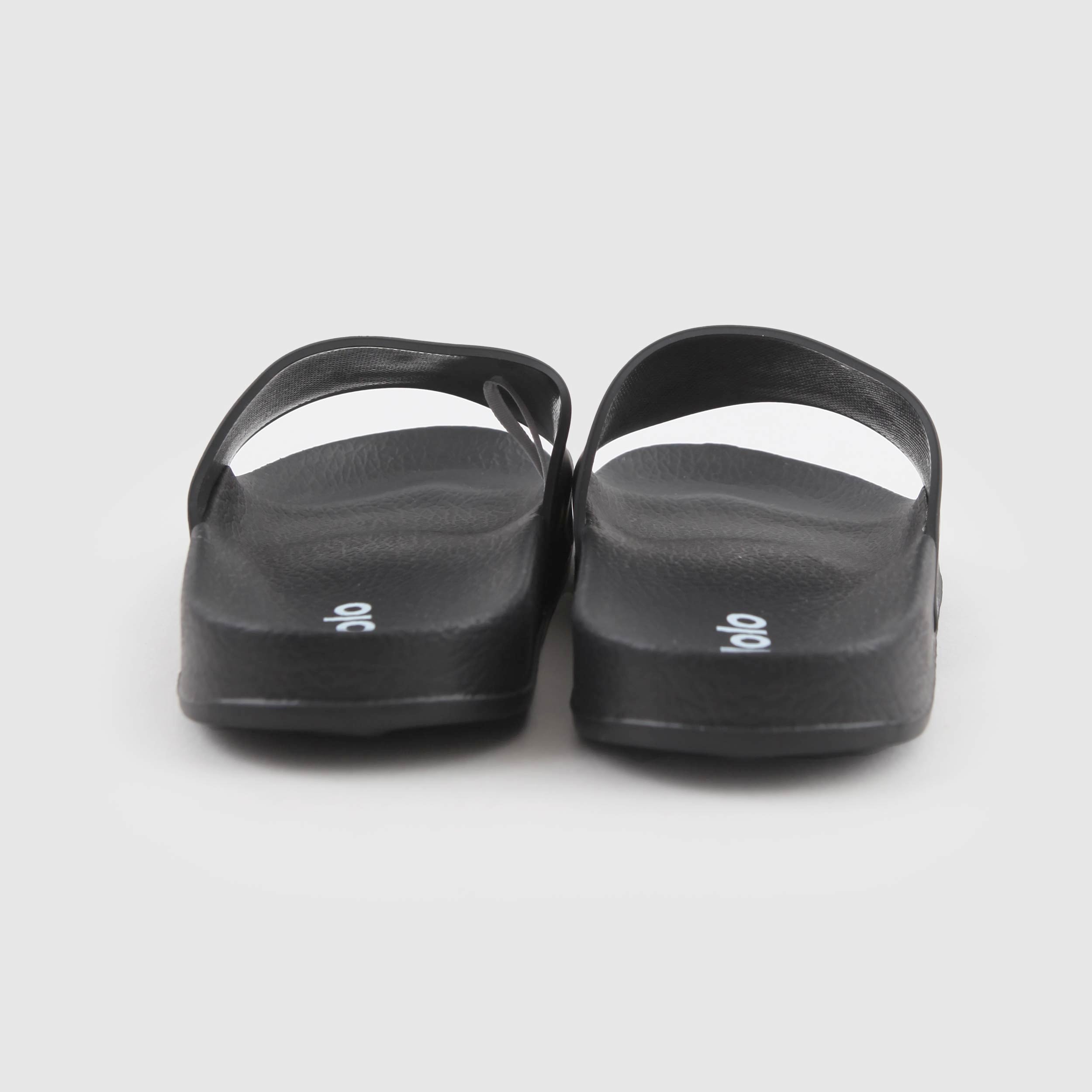 Zhappy Black Slippers with Smile by MOLO