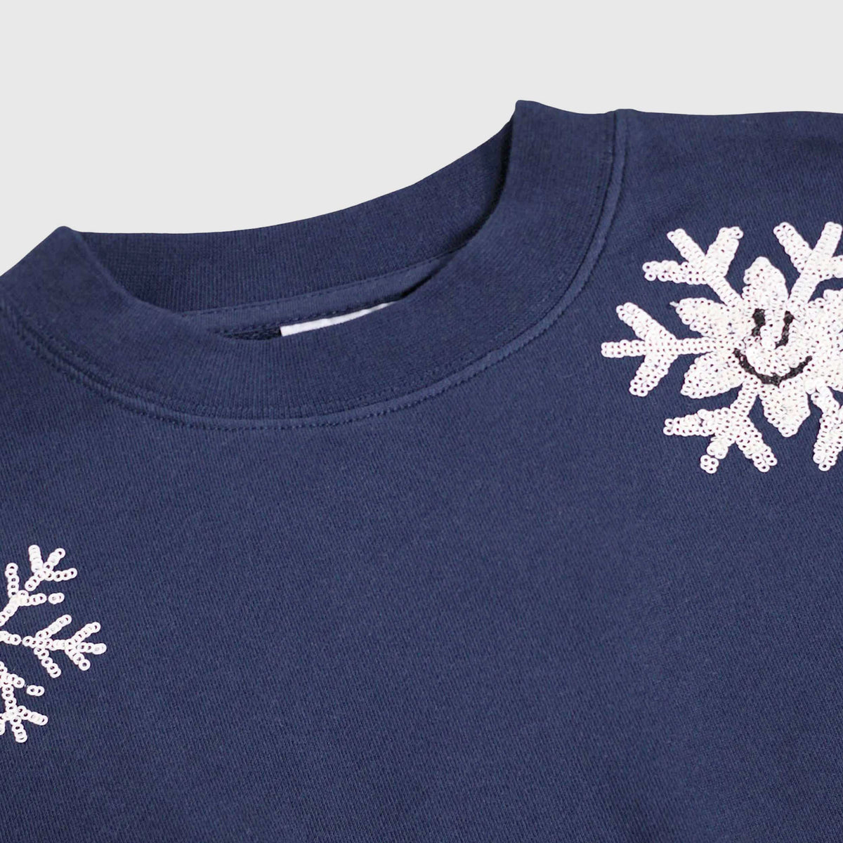 Blue Cotton Sweatshirt with Sequins for Girl by MOLO