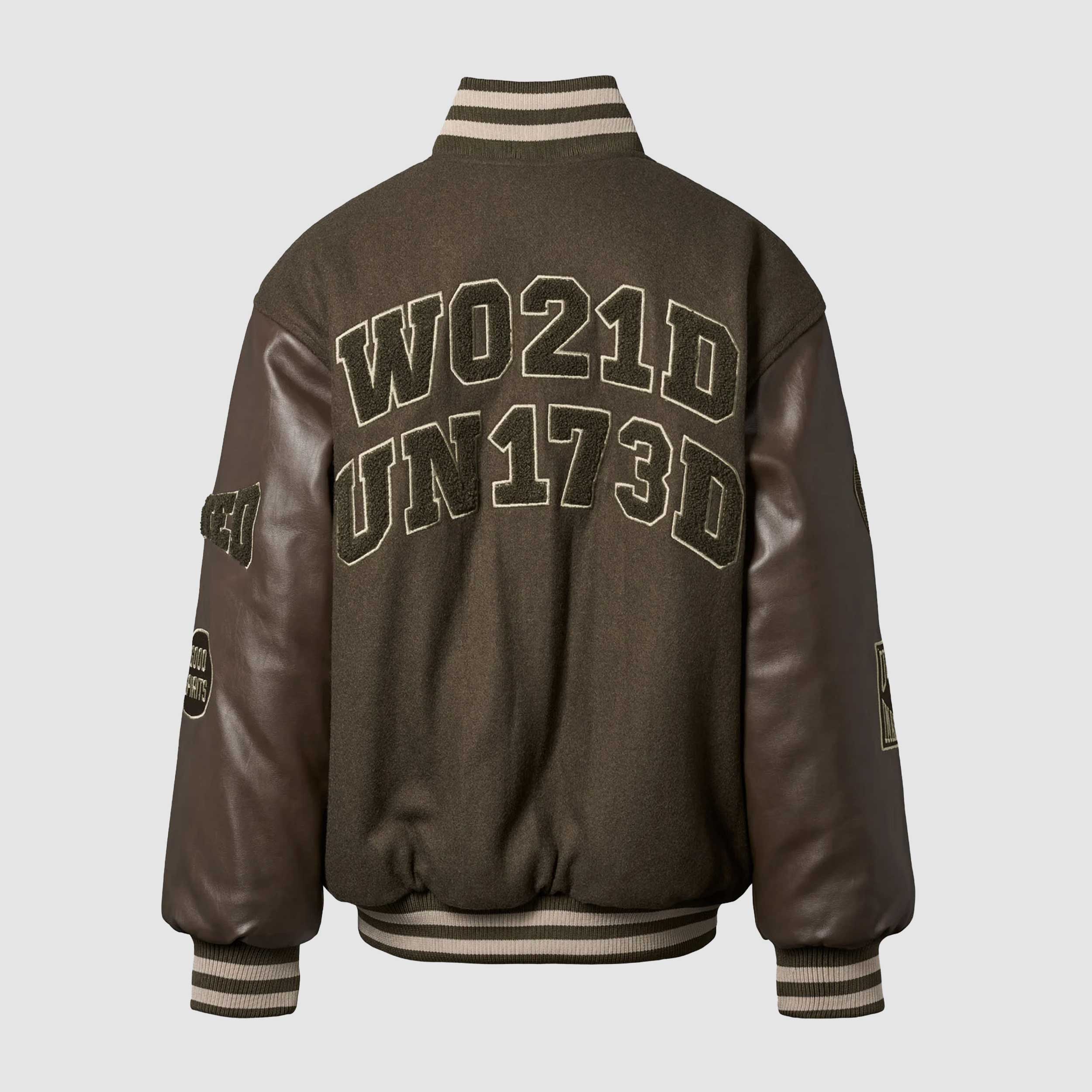 Brown Leather Faux Jacket with Patches for Kids by MOLO