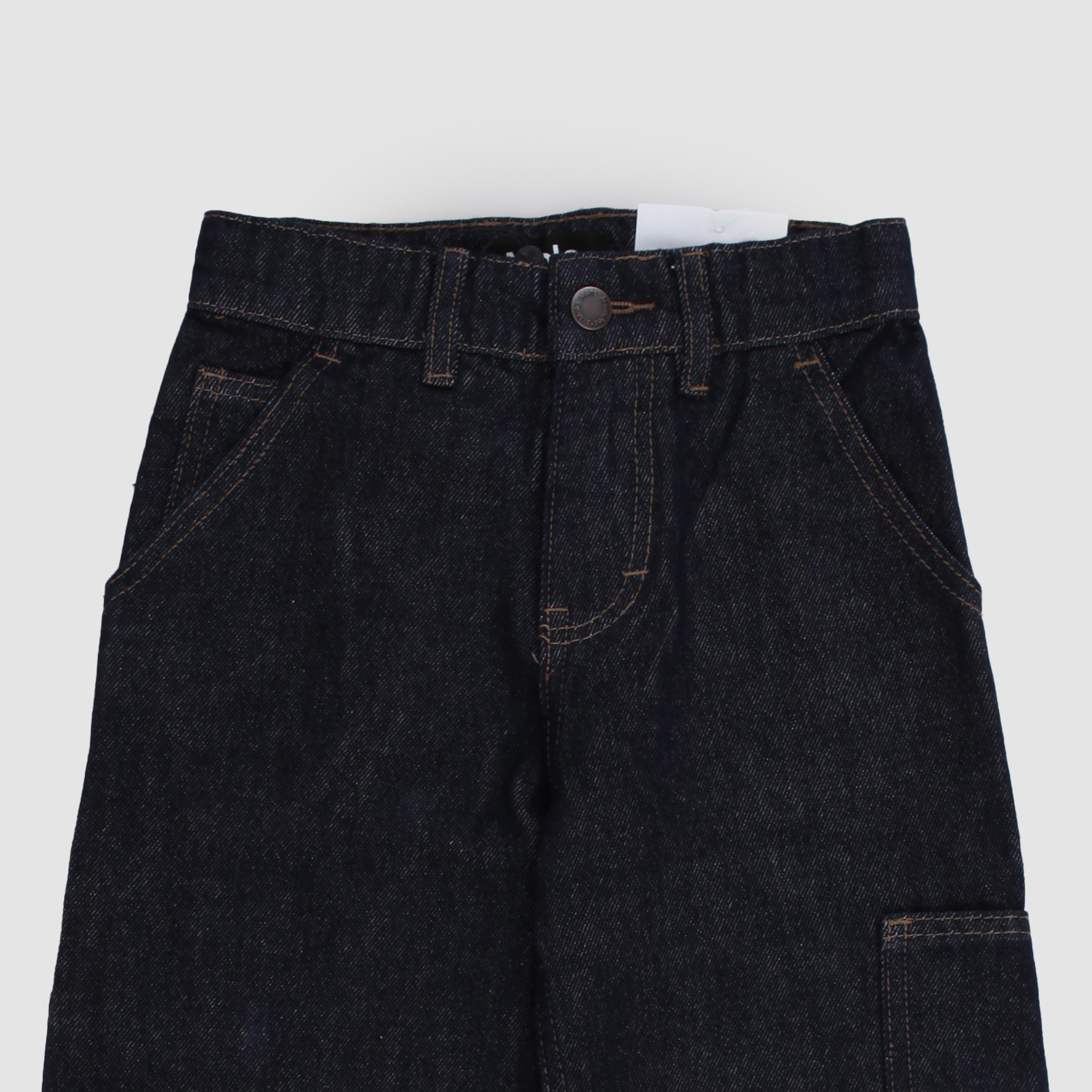 Dark Blue Five Pockets Jeans with Side Pockets By MOLO