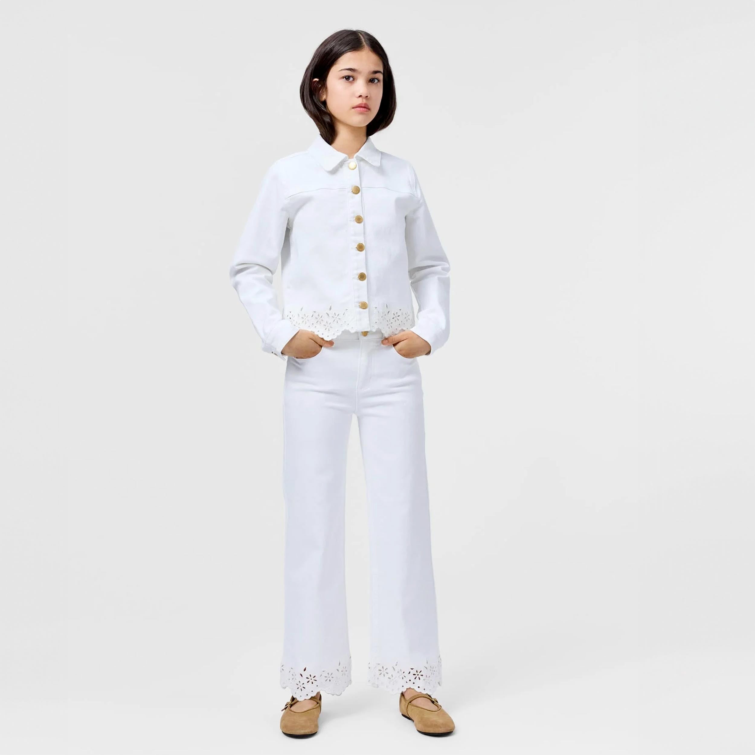 MOLO Designer Five-Pocket White Jeans