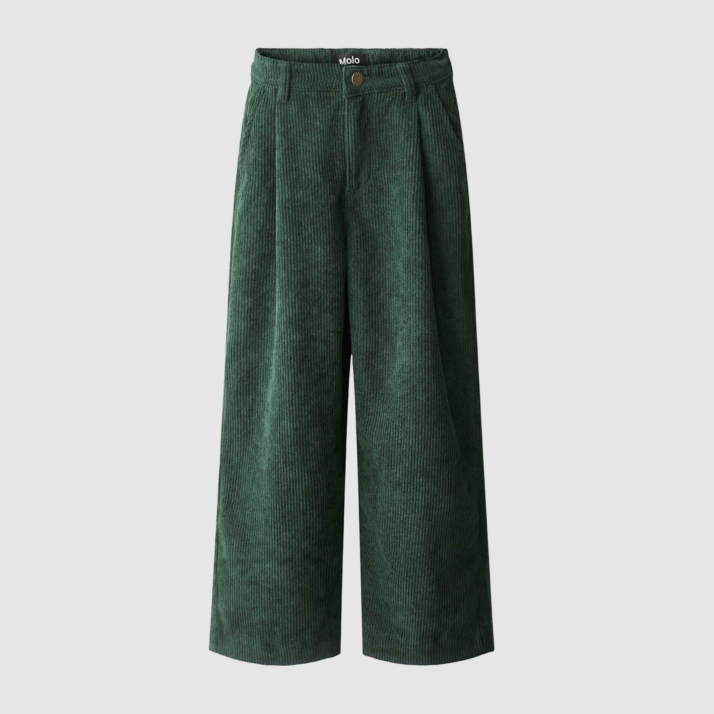 Alaine Green Ribbed Velvet Trousers for Boys by MOLO