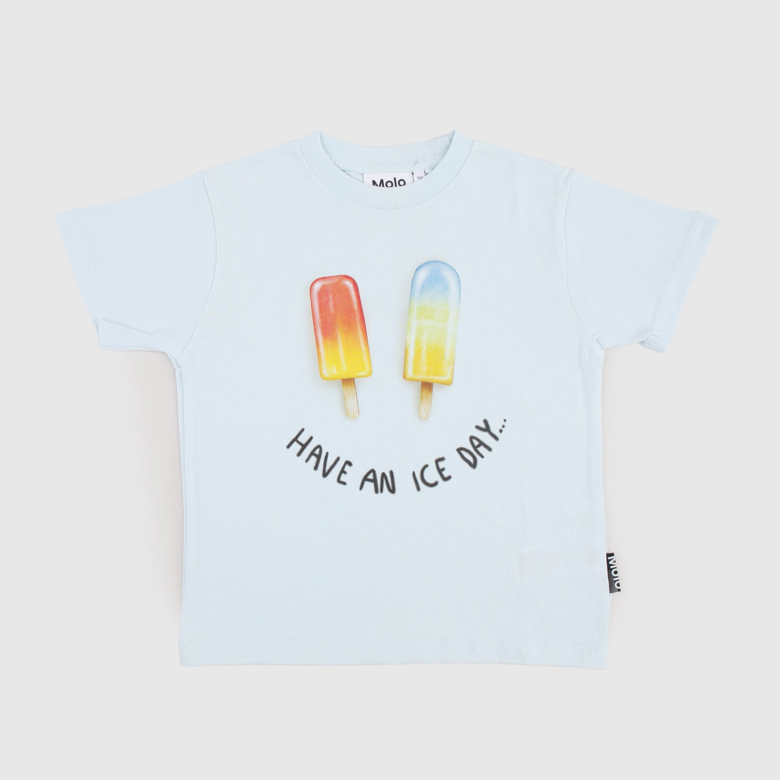 Light Blue T-Shirt with Colorful Print by MOLO