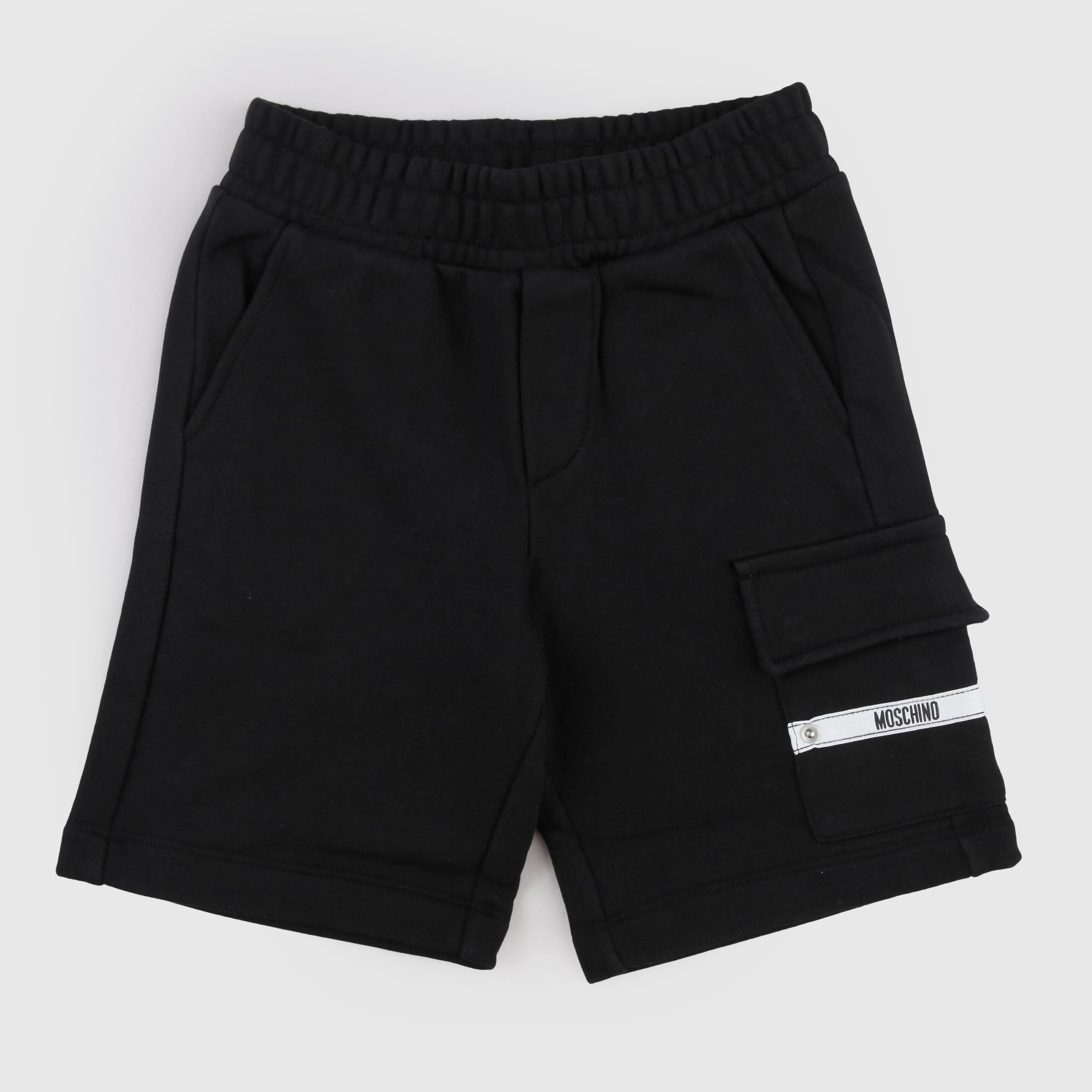 Bermuda Nero con Tasche Laterali Firmato MOSCHINO
