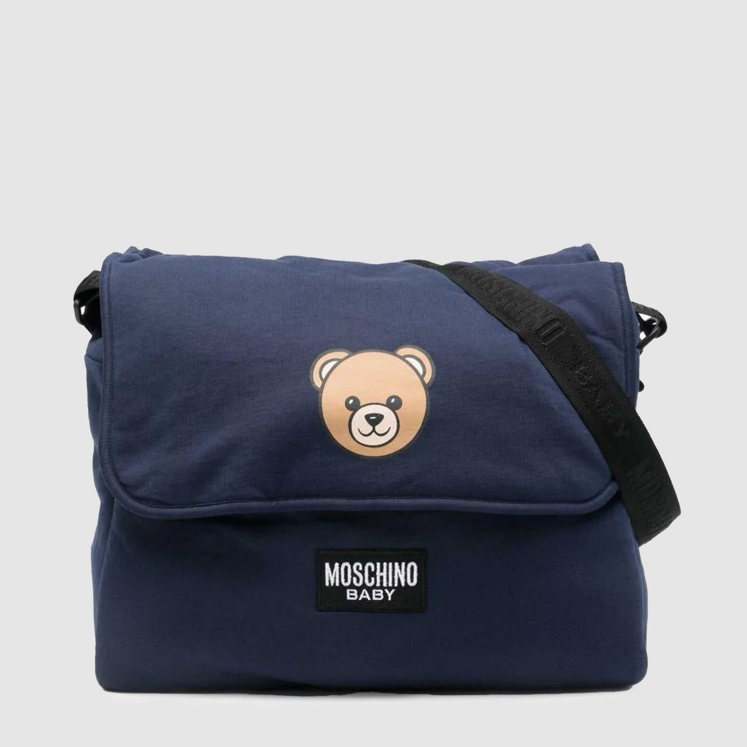 Borsa Mamma Blu con Stampa Teddy Firmata MOSCHINO