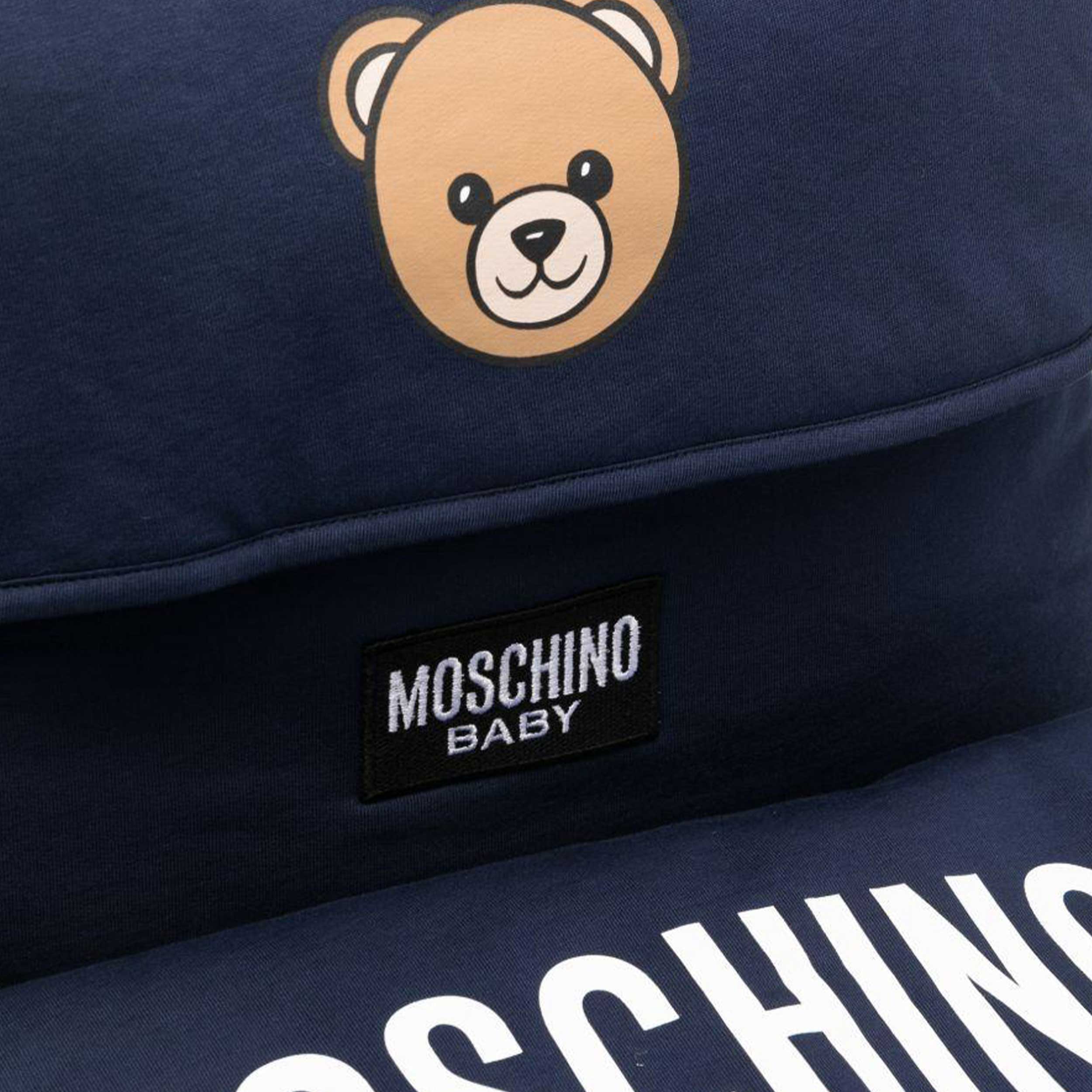 Borsa Mamma Blu con Stampa Teddy Firmata MOSCHINO