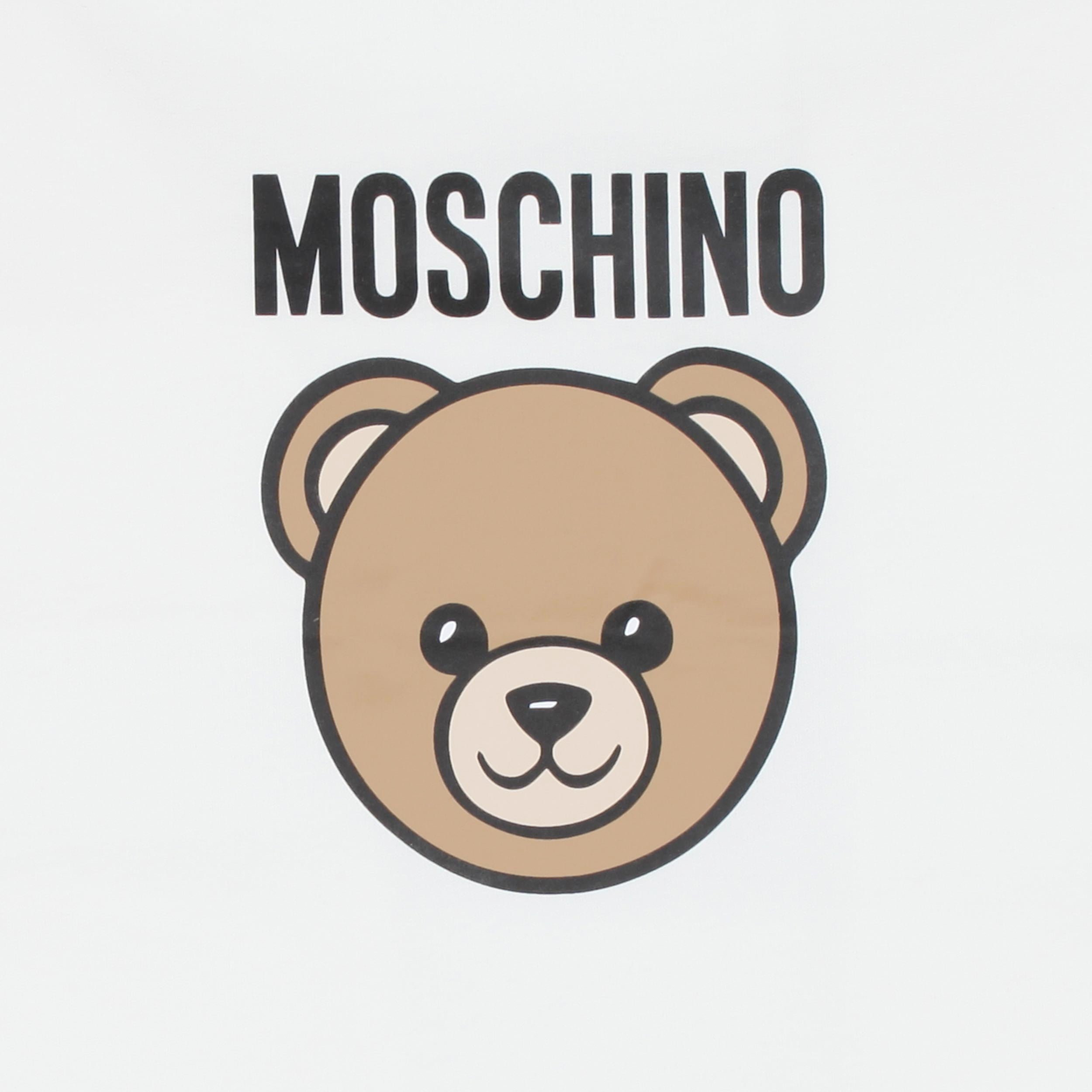 Copertina Bianca con Logo Iconico Firmata MOSCHINO