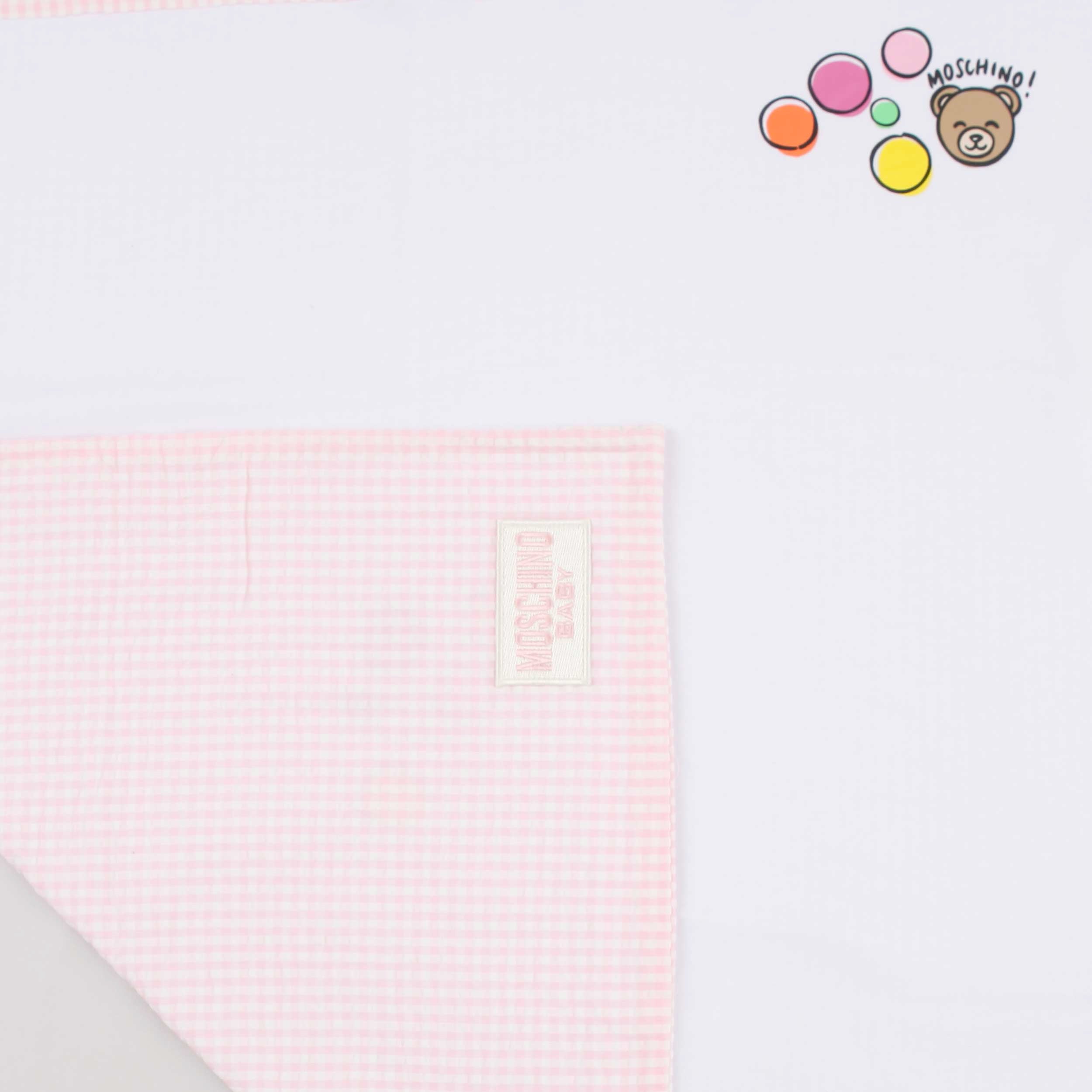MOSCHINO White and Pink Edged Cover