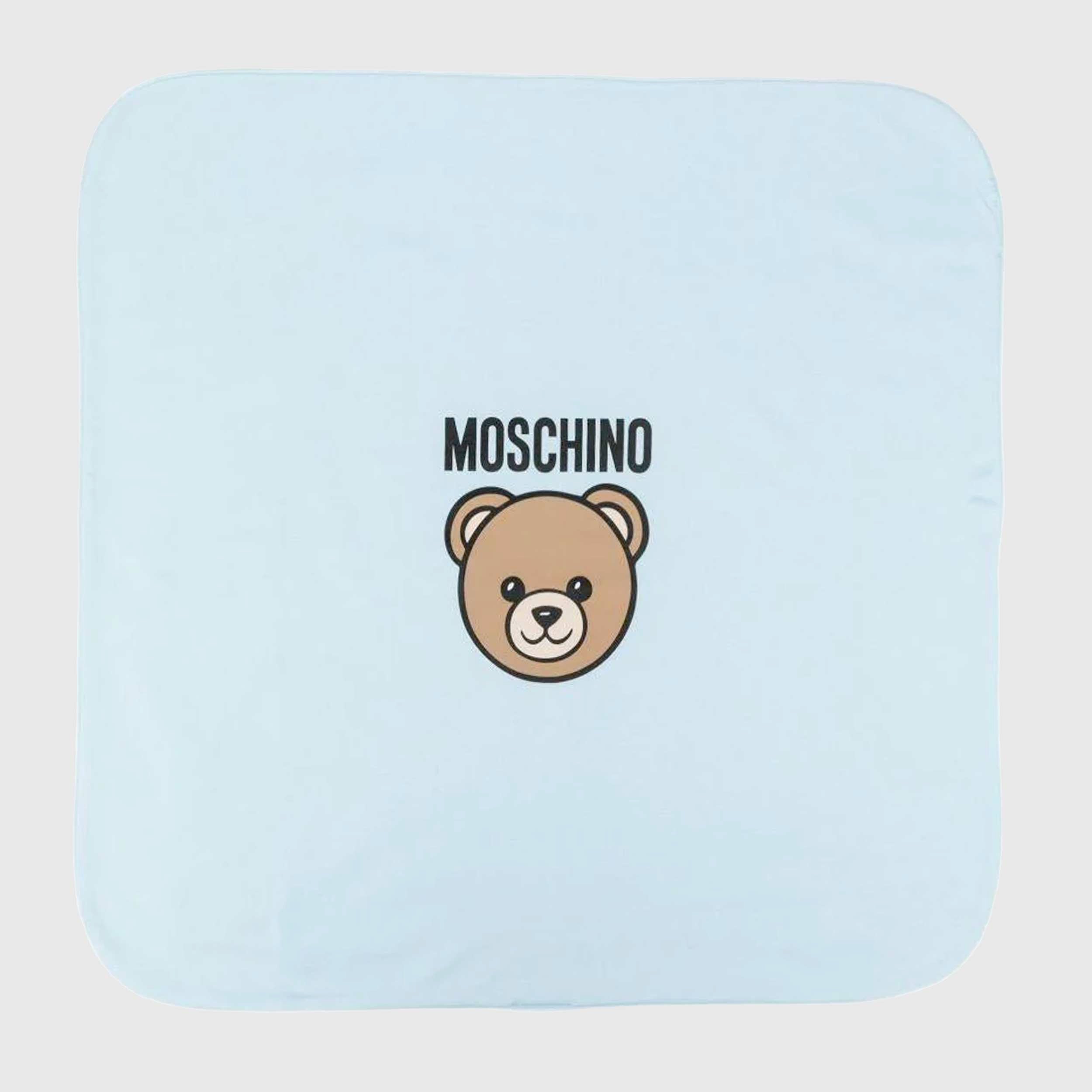Copertina Celeste per Neonati Firmata MOSCHINO