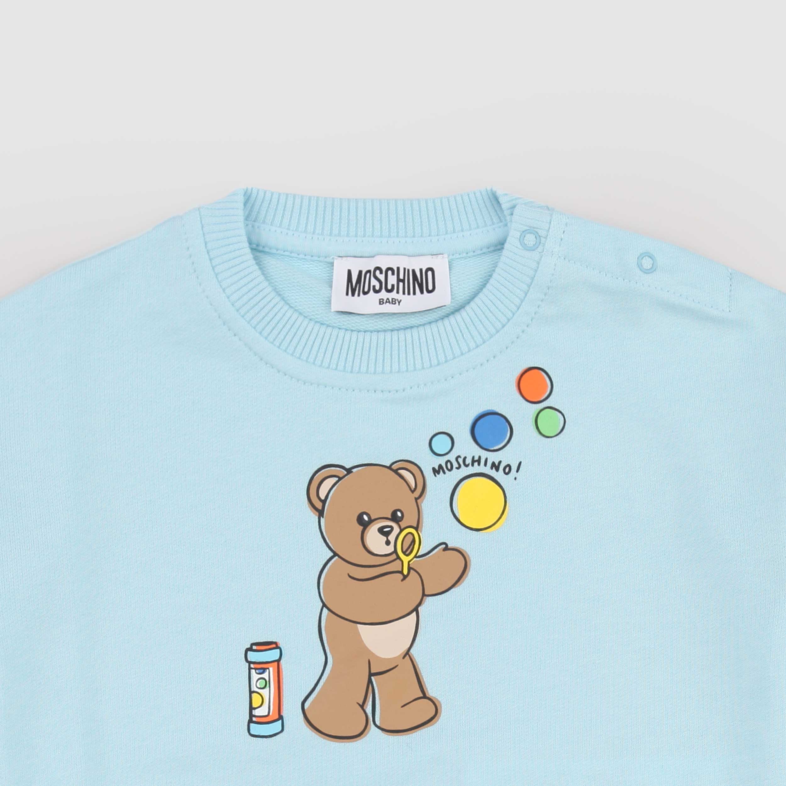 MOSCHINO Light Blue Button-Up Sweatshirt