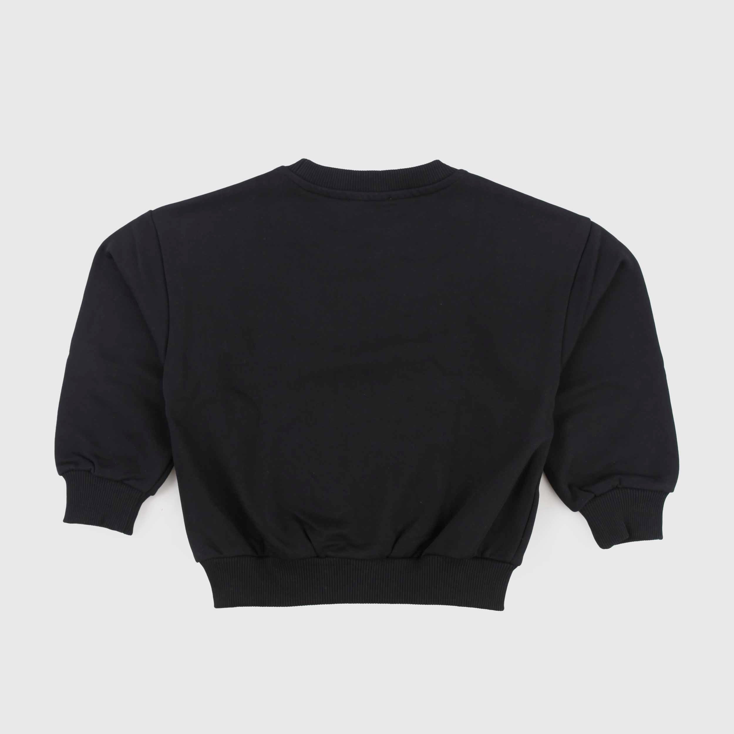 Felpa Nera con Stampa a Contrasto Firmata MOSCHINO