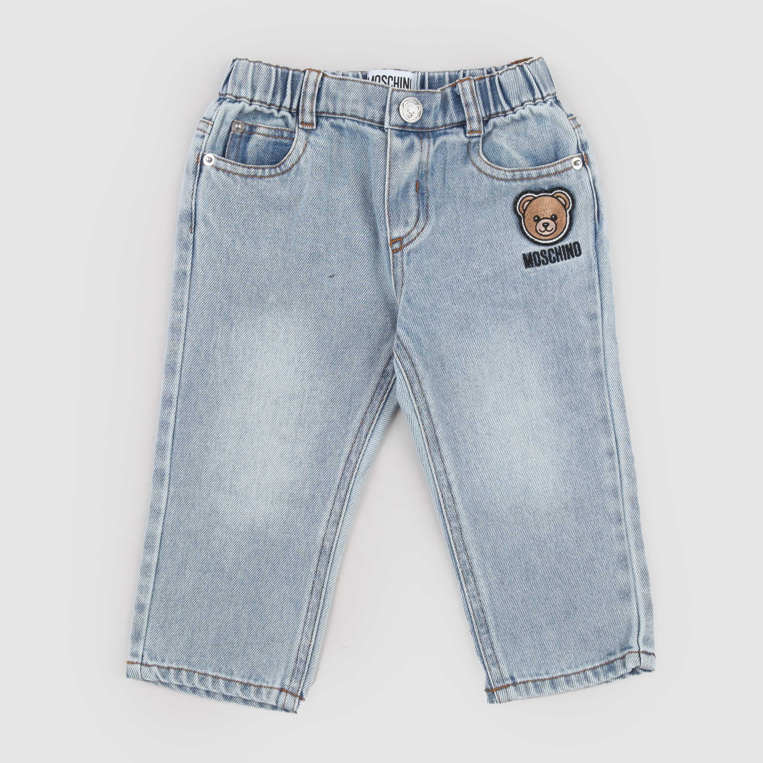 Jeans in Denim Blu Chiaro Firmato MOSCHINO