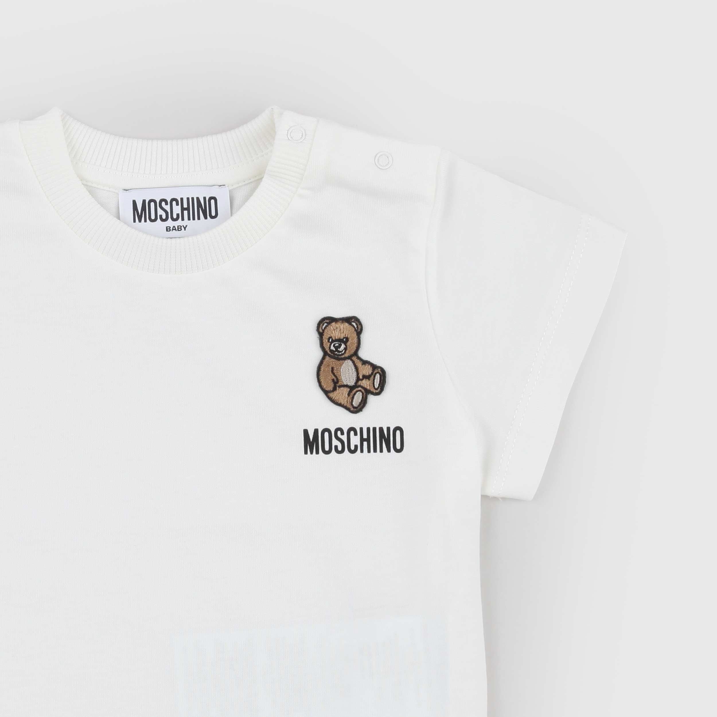 T-shirt Latte Girocollo Firmata MOSCHINO