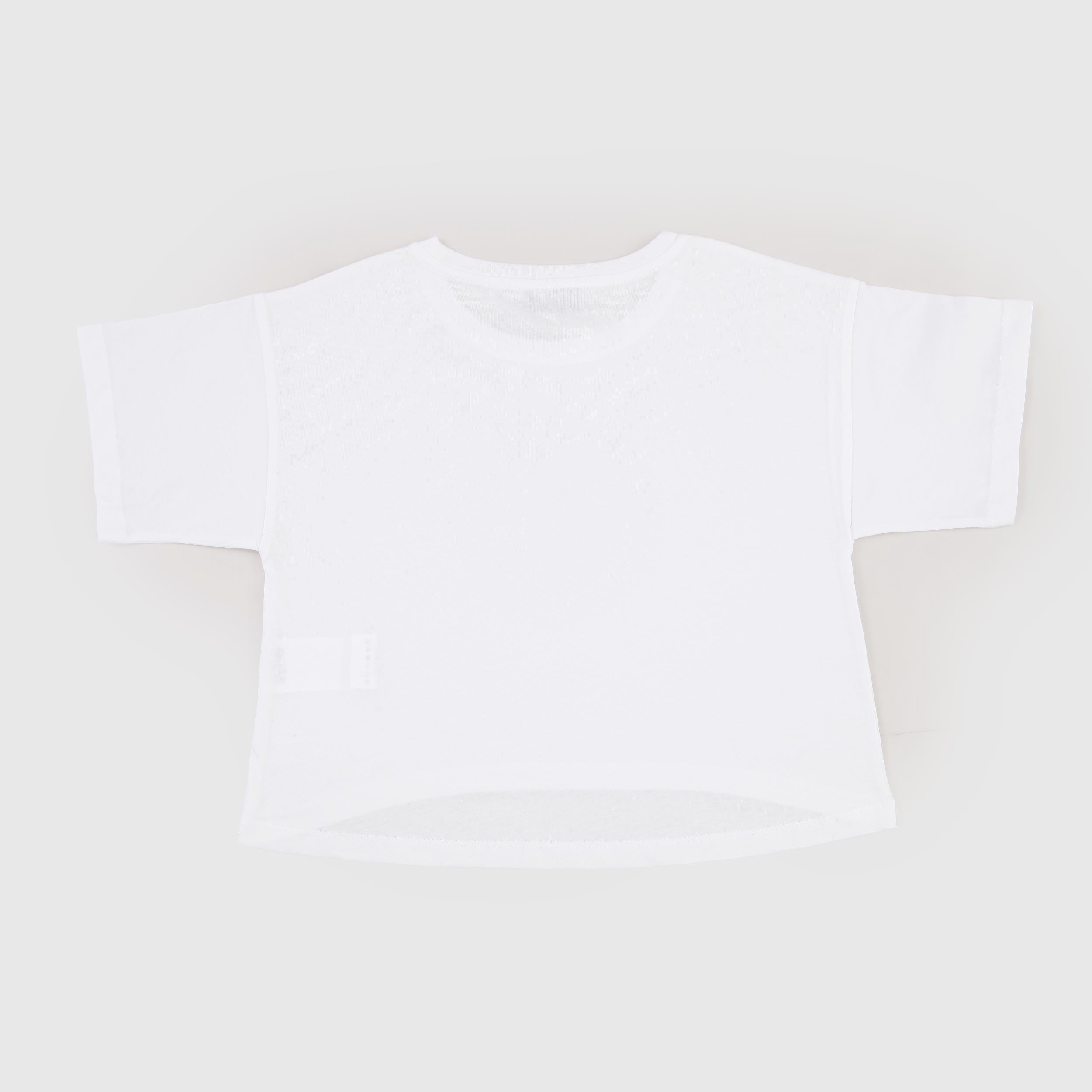 T-shirt Bianca con Logo Glitterato Firmata MOSCHINO