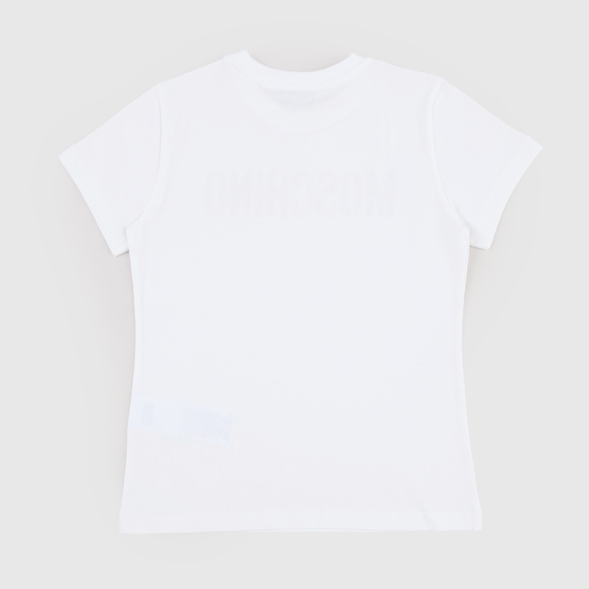 White T-shirt with iconic black print by MOSCHINO