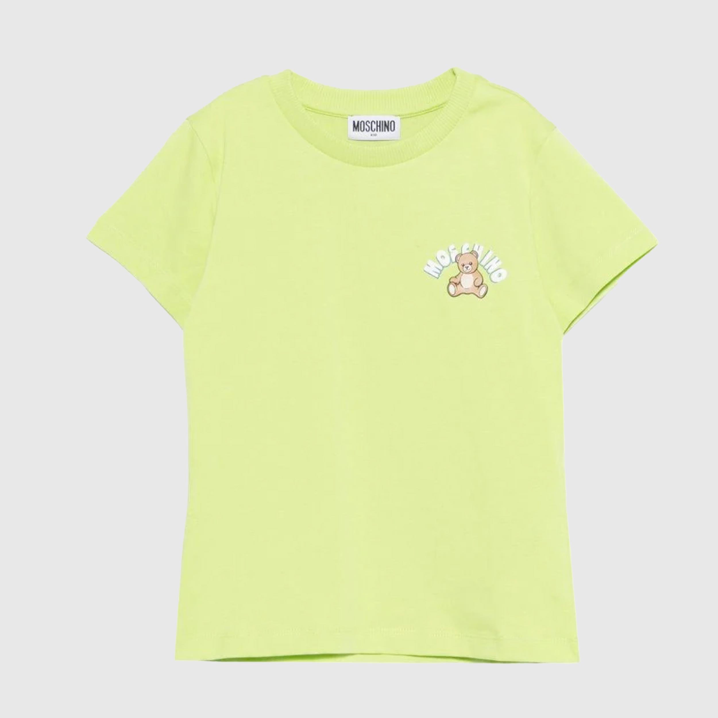 T-shirt Verde Acido Firmata MOSCHINO