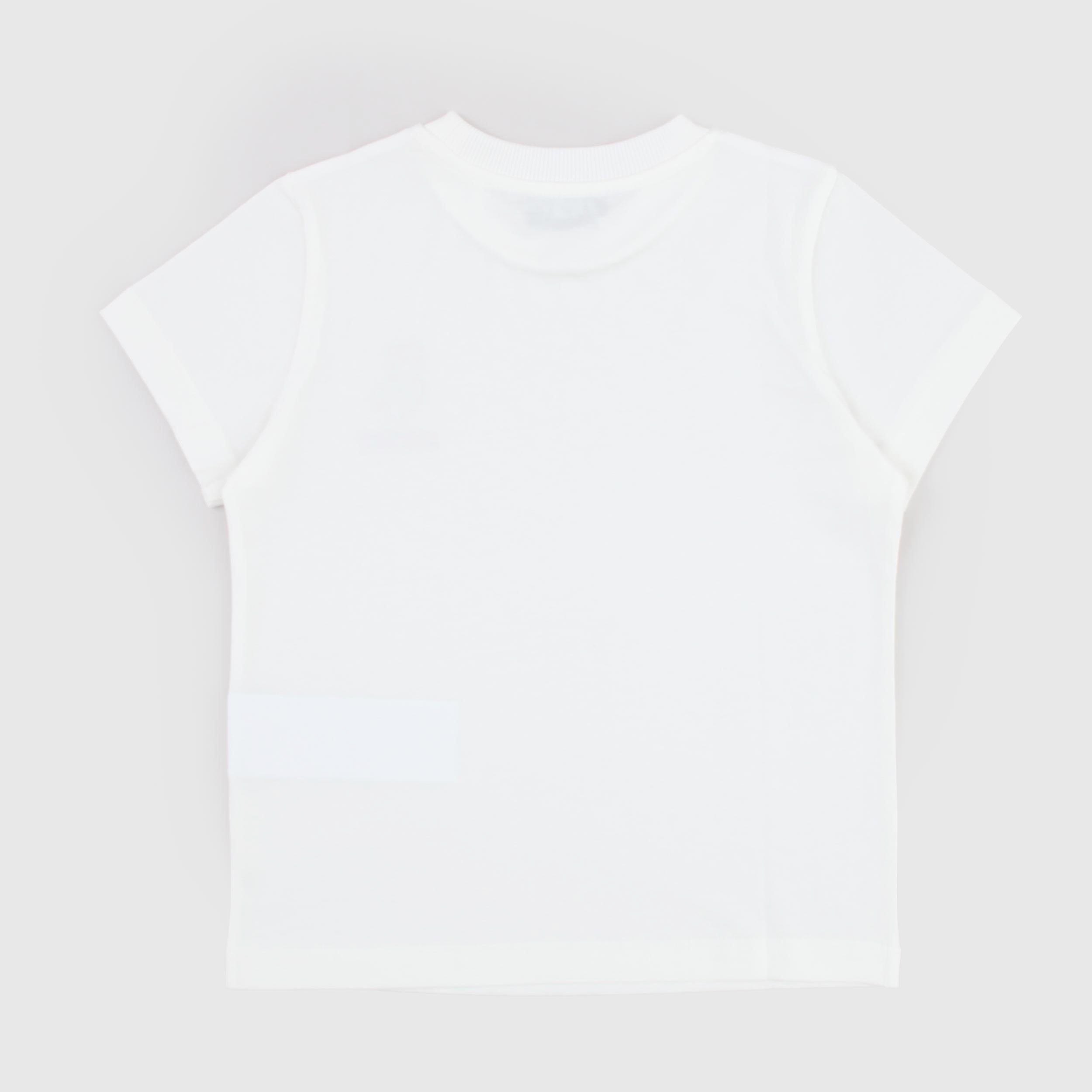 White T-shirt with a MOSCHINO tag on the left side