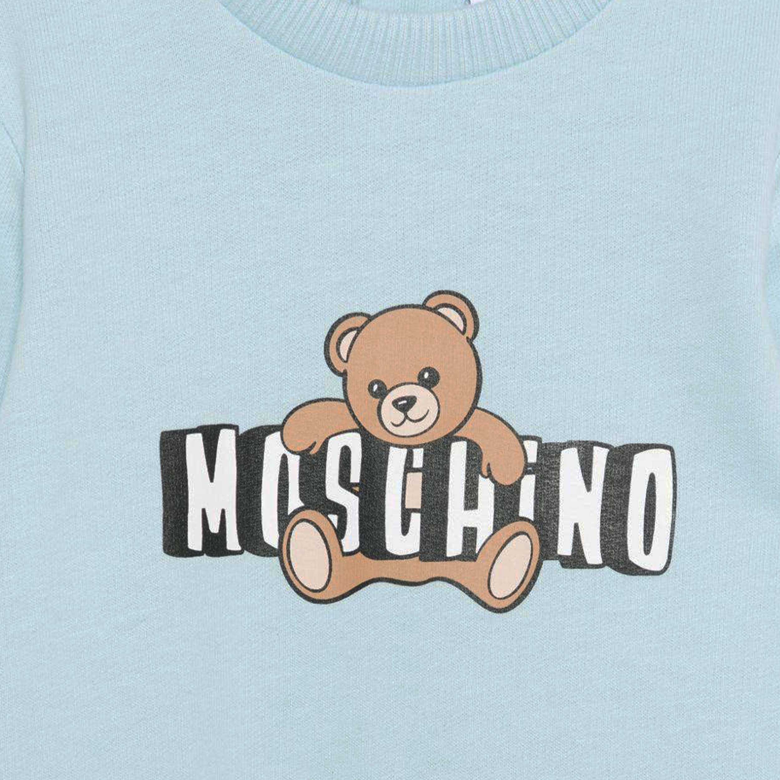 TUTINA Celeste con Logo Teddy Firmata MOSCHINO