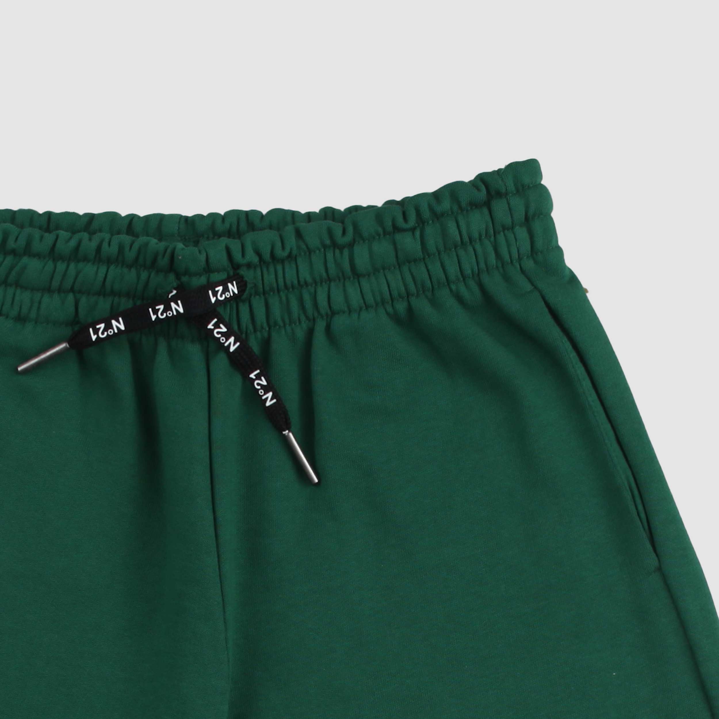Green Bermuda Shorts With White Logo Signed N.21