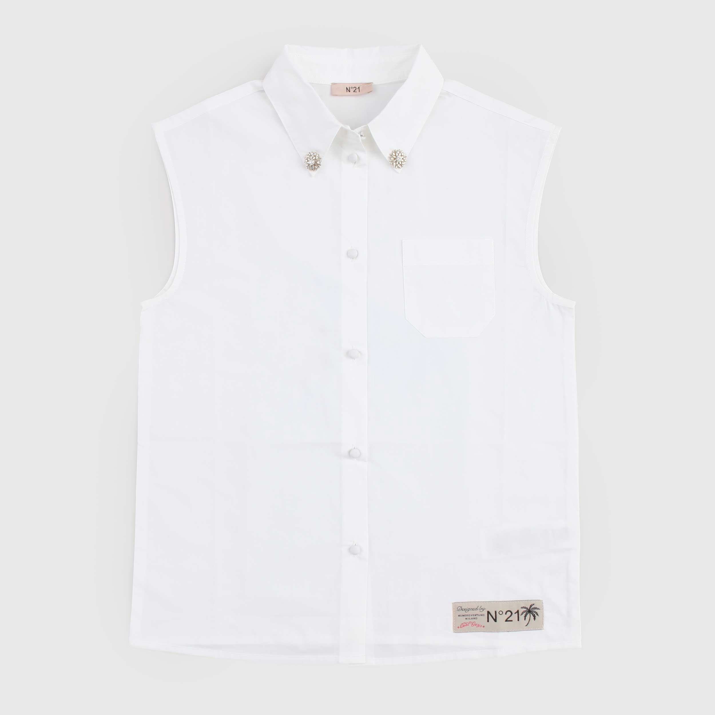 Camicia Bianca Con Bottoni Foderati Firmata N.21