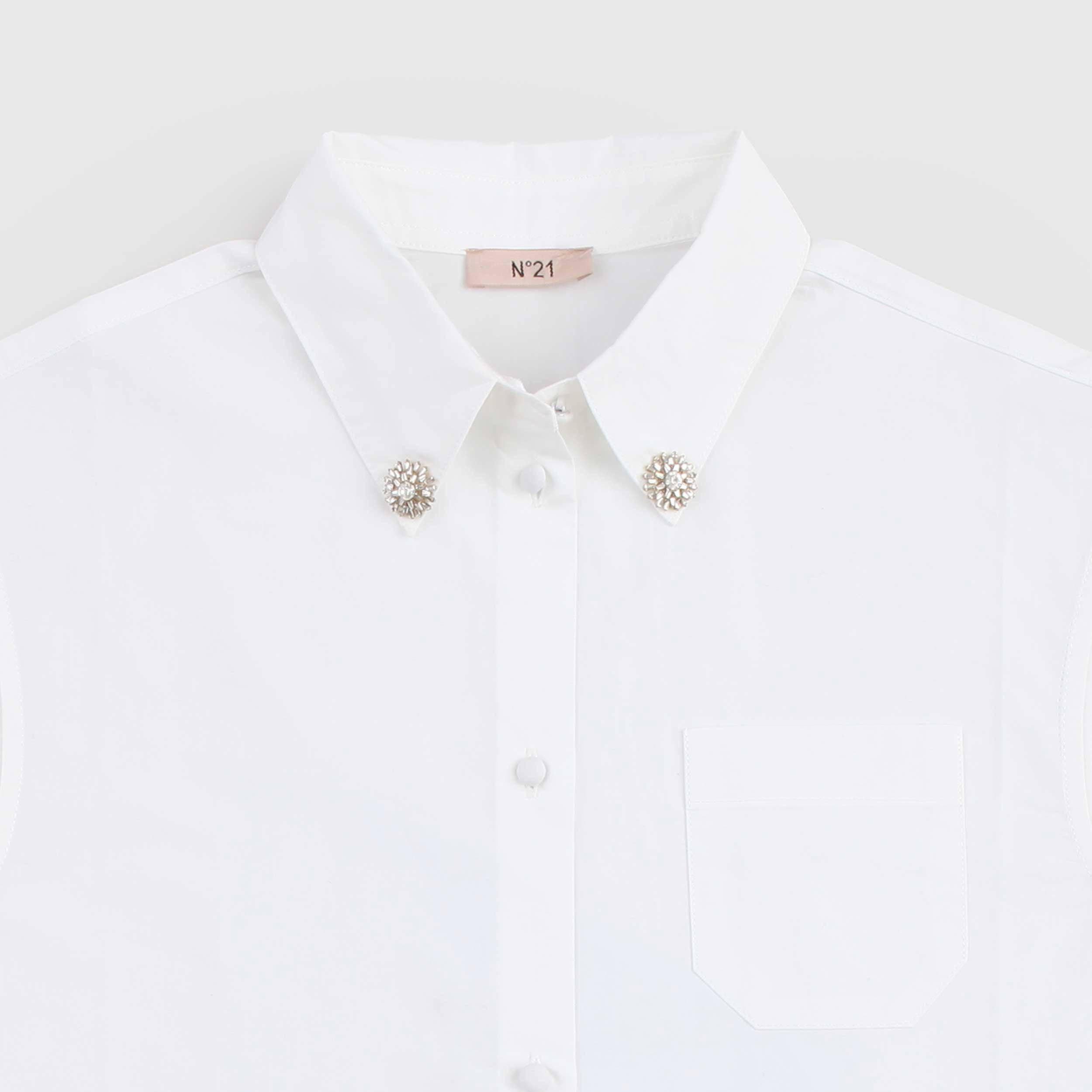 Camicia Bianca Con Bottoni Foderati Firmata N.21